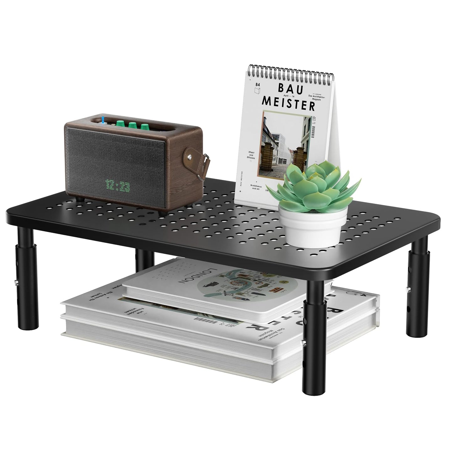 WALI Desk Organizer, 1 Tier Computer Monitor Stand for Desk, Desk Monitor Riser 3 Height