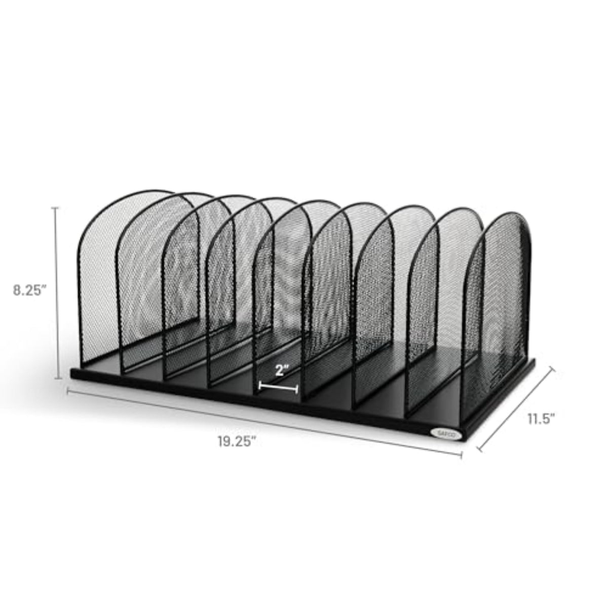 Safco Onyx Desk Organizer, 8 Side by Side Vertical Compartments, Office and Classroom Mailbox