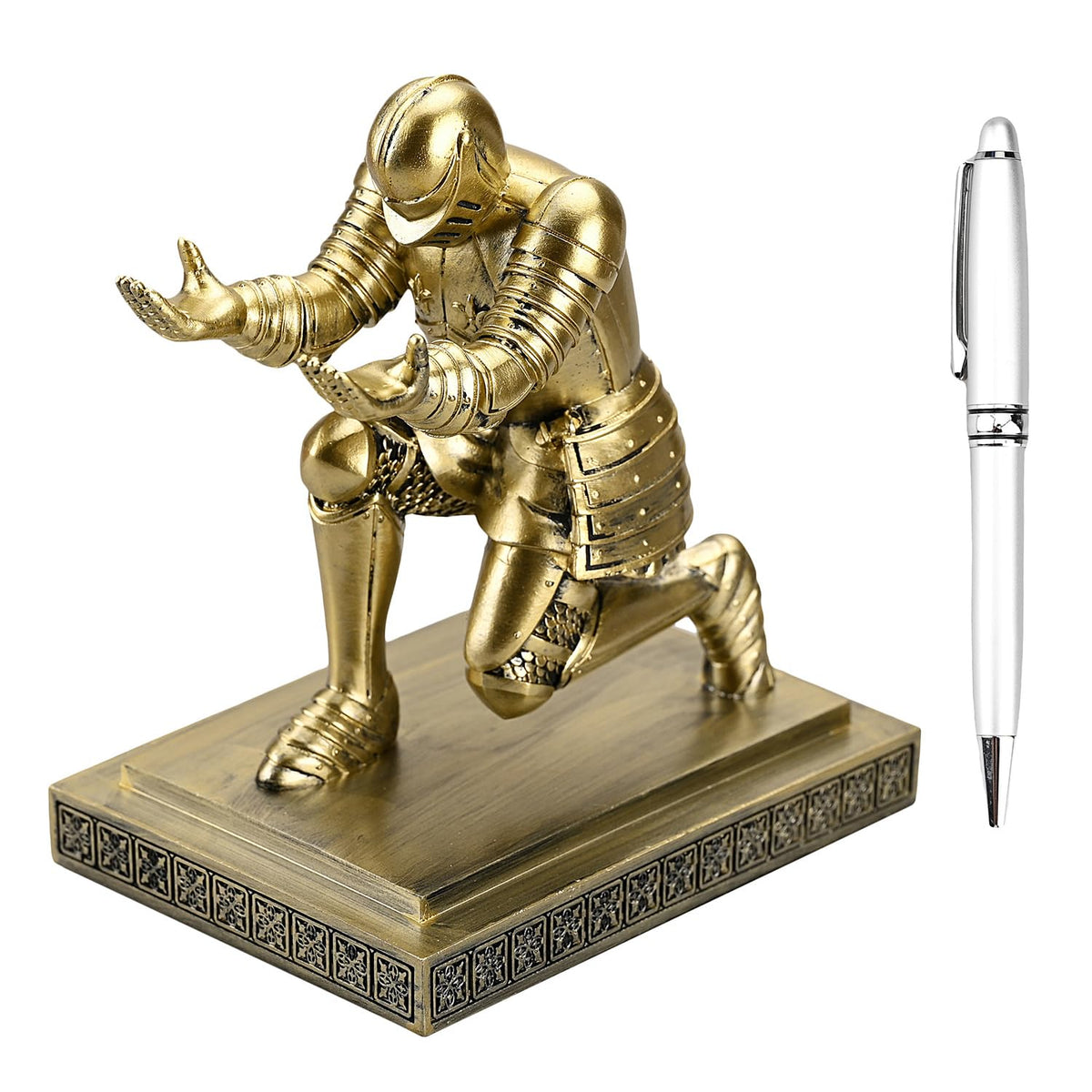 Amoysanli Knight Pen Holder Desk Organizers and Accessories as Gift Copper