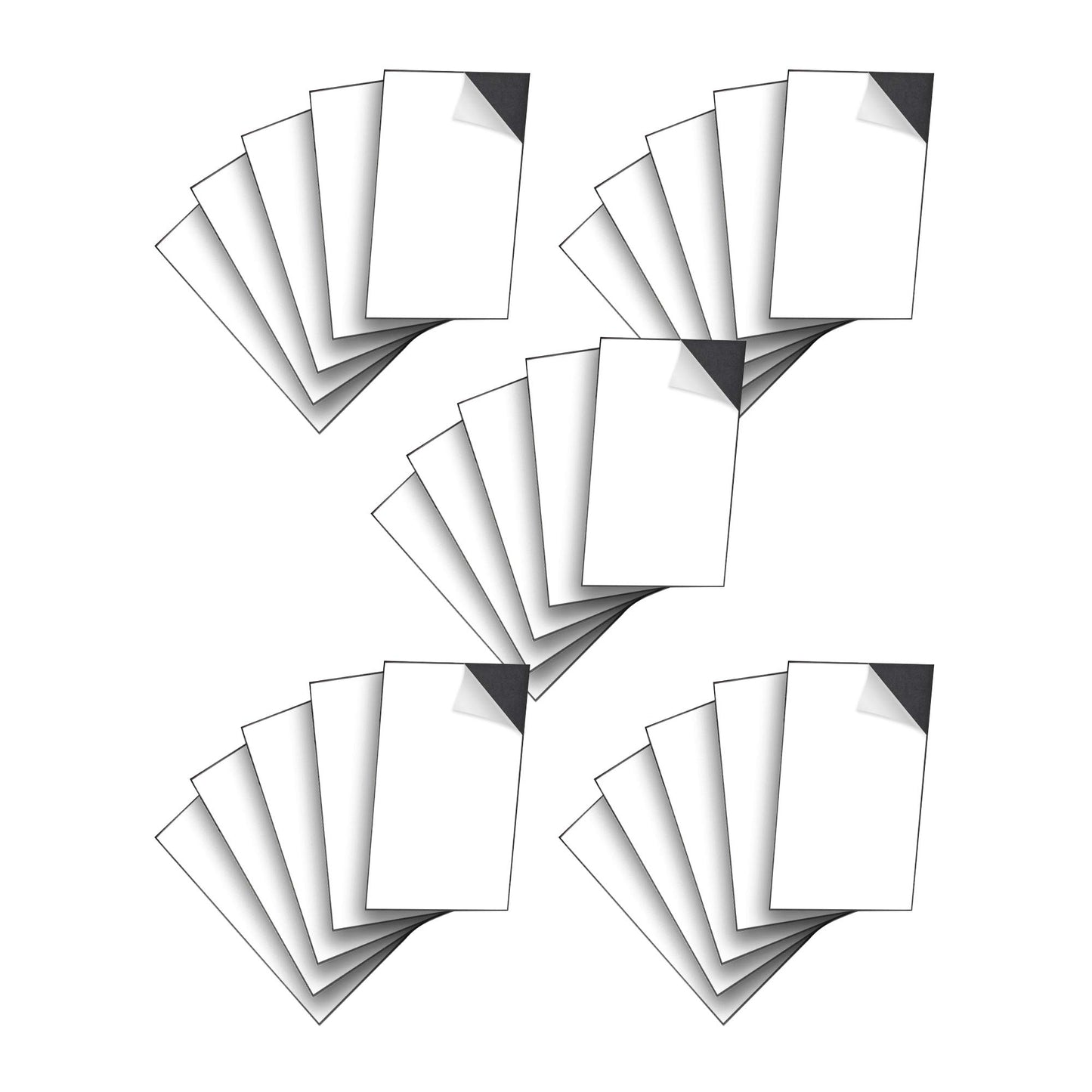 25 Pack Business Card Magnet 3.5" W x 2" H Adhesive Backing for Card UV Coated Metal Surfaces for