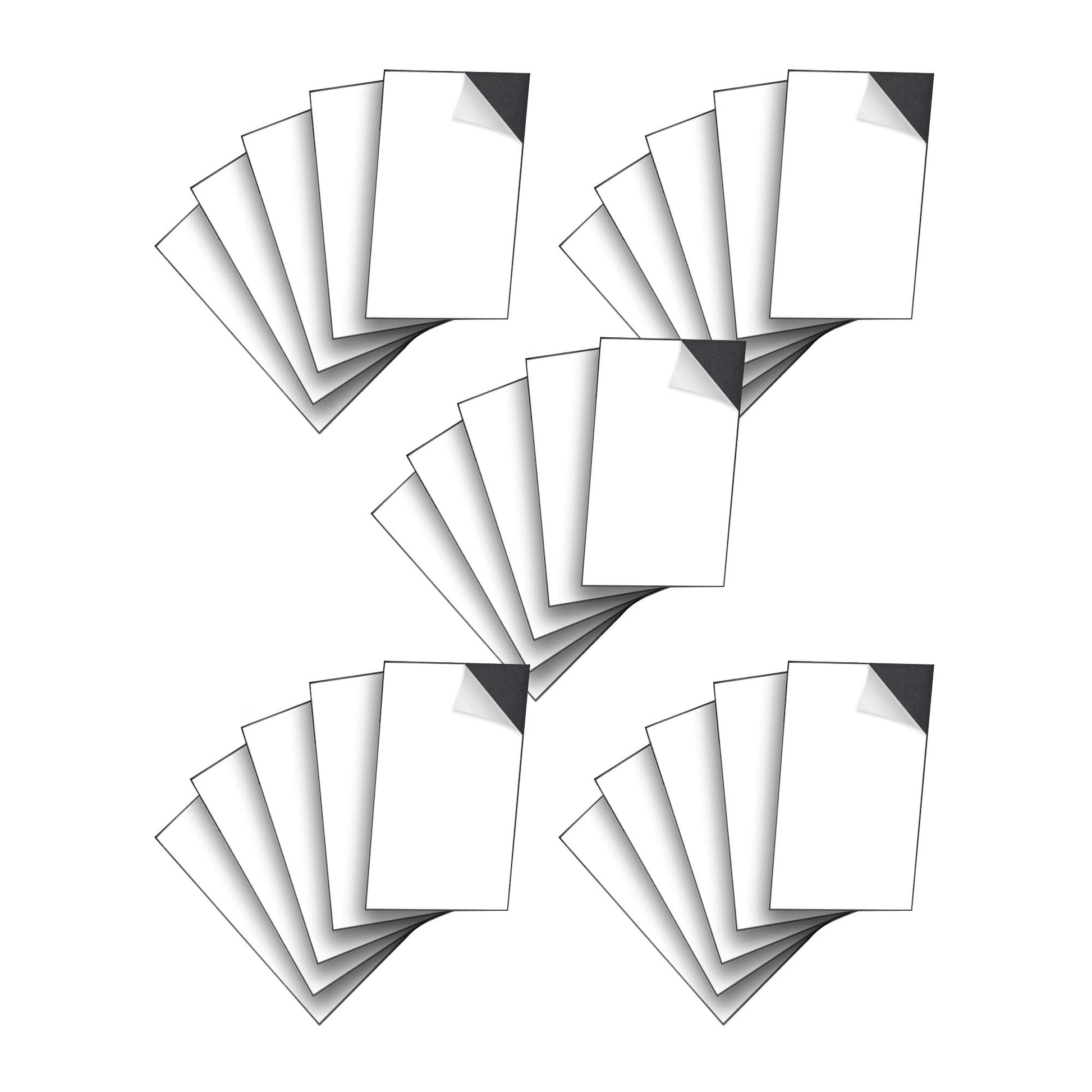 25 Pack Business Card Magnet 3.5" W x 2" H Adhesive Backing for Card UV Coated Metal Surfaces for