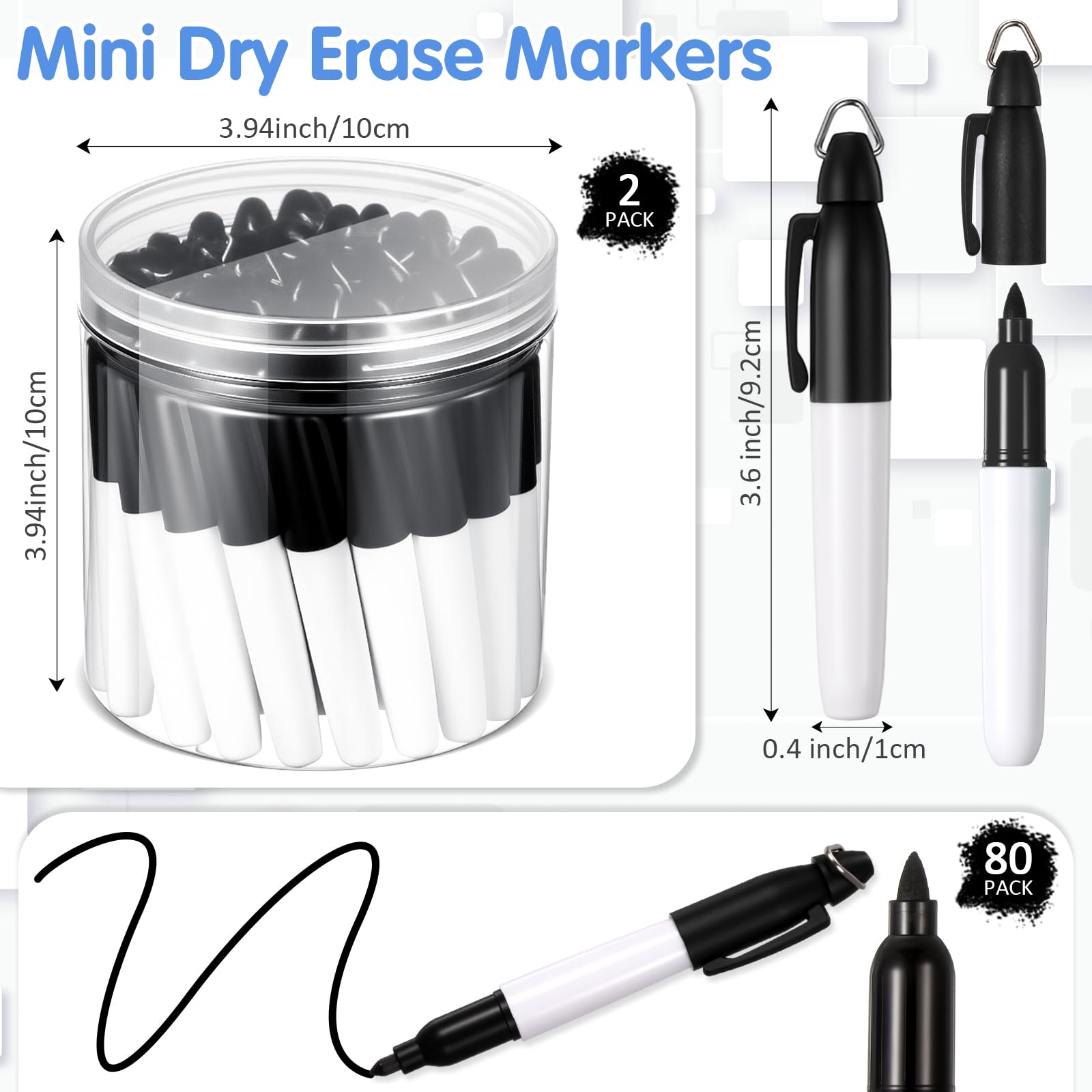 Ctosree 80 Pcs Mini Permanent Markers for Nurses Badge Mini Markers with Golf Keychain Clips Golf