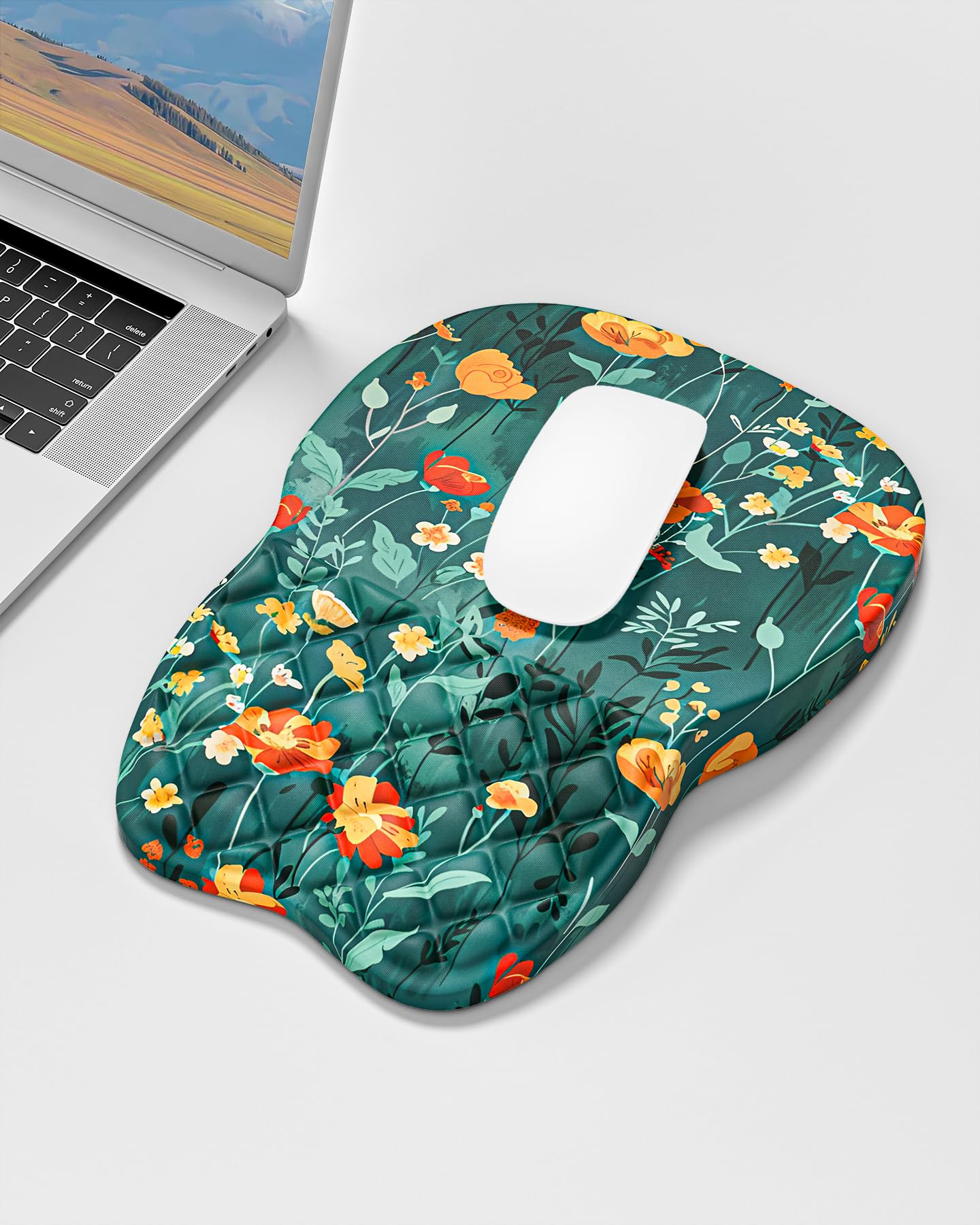 Auhoahsil Ergonomic Mouse Pad with Wrist Rest, Slope Computer Mouse Mat with Wrist Support, Memory