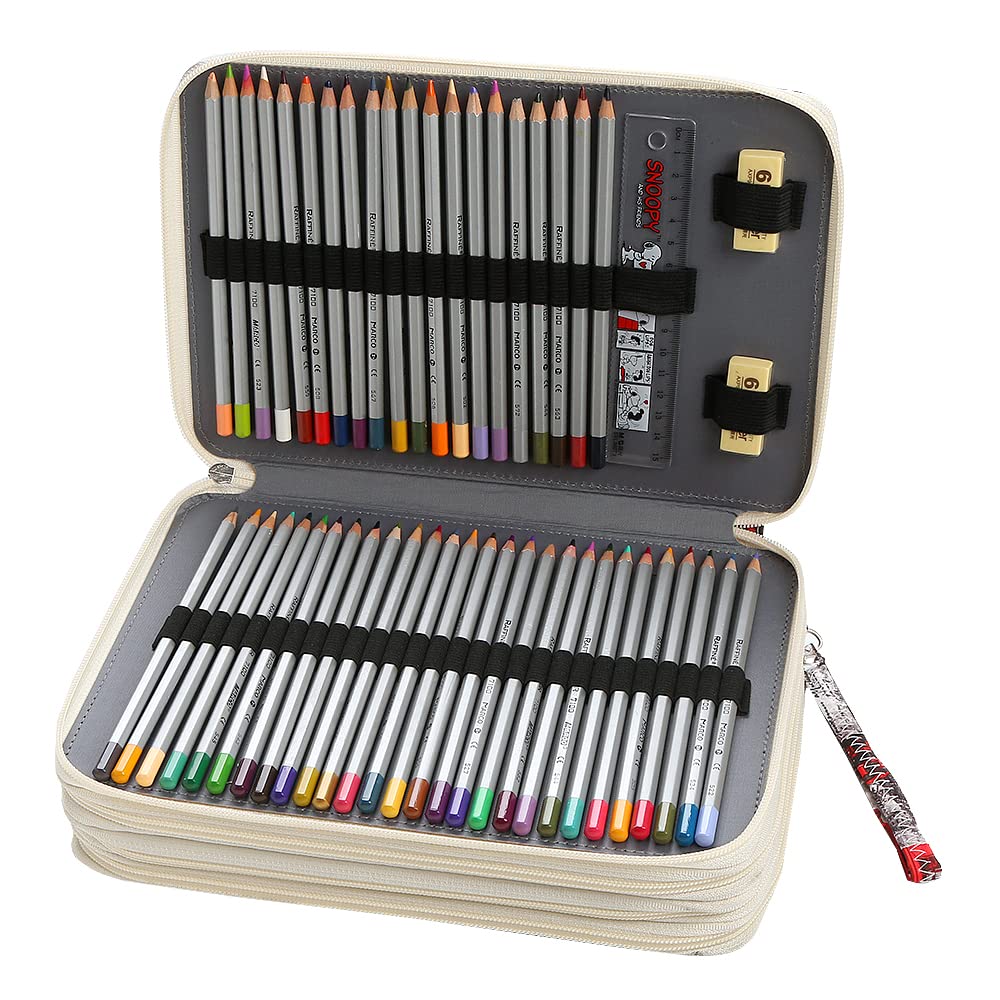 Lbxgap 216 Slots Pencil Case Organizer w/Removal Handle Strap