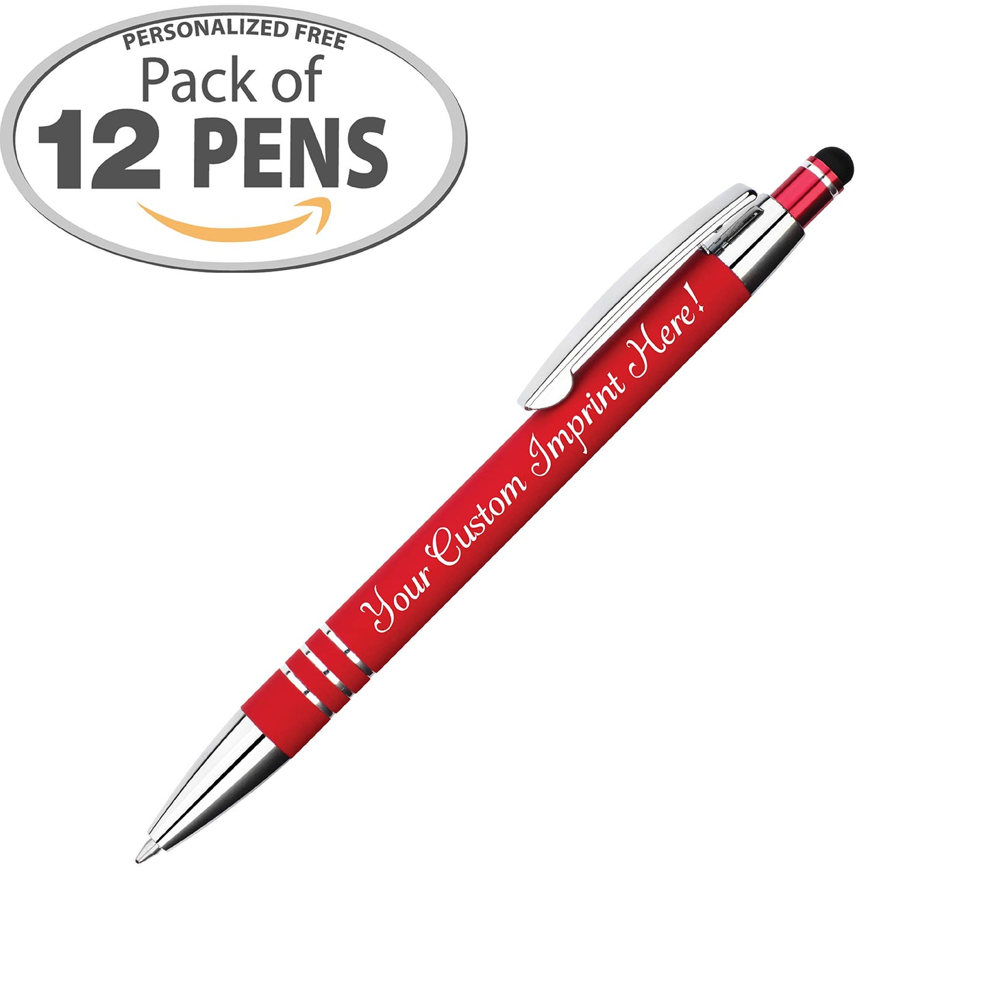 Express Pencils Personalized Pens - Hottie Rubberized Soft Touch Ballpoint Pen with Stylus tip is a