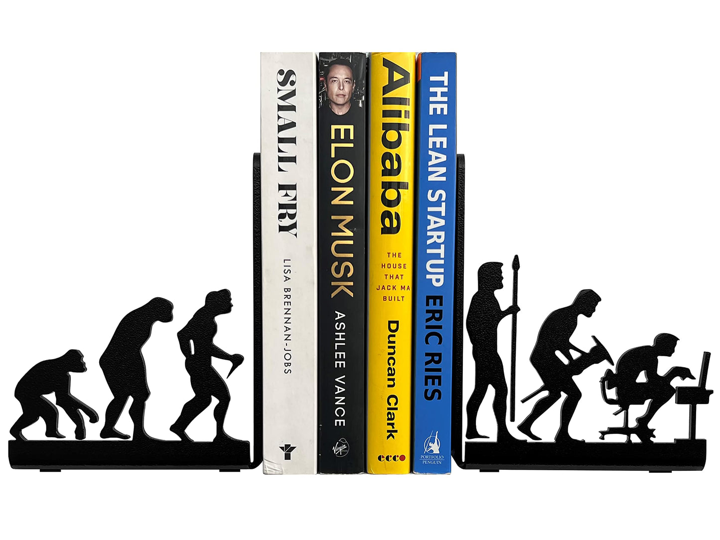 HeavenlyKraft Human Evolution Decorative Metal Bookends for Heavy Books and Library