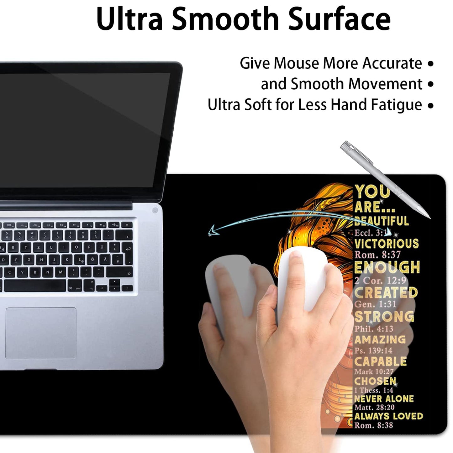 Large Mouse Pad, Extended Office Desk Pad 31.5x11.8in,Ergonomic Memory Foam Mouse Wrist Rest