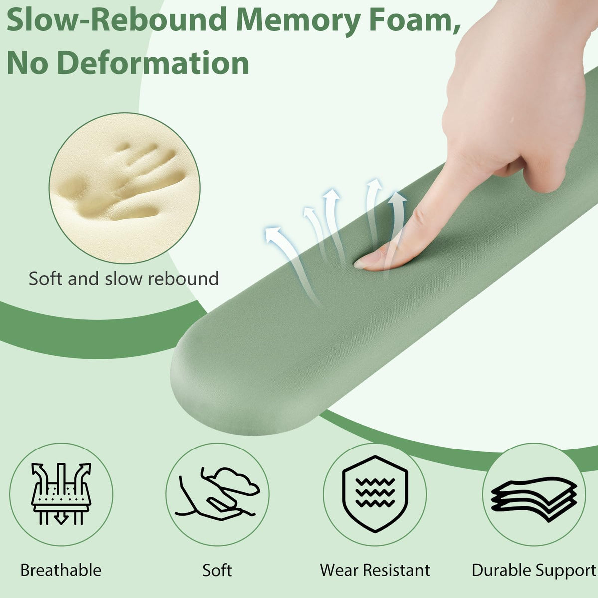 Sushret Mouse Pad and Keyboard Wrist Rest, 3-in-1 Gel Memory Foam Ergonomic Mouse Pad with Wrist