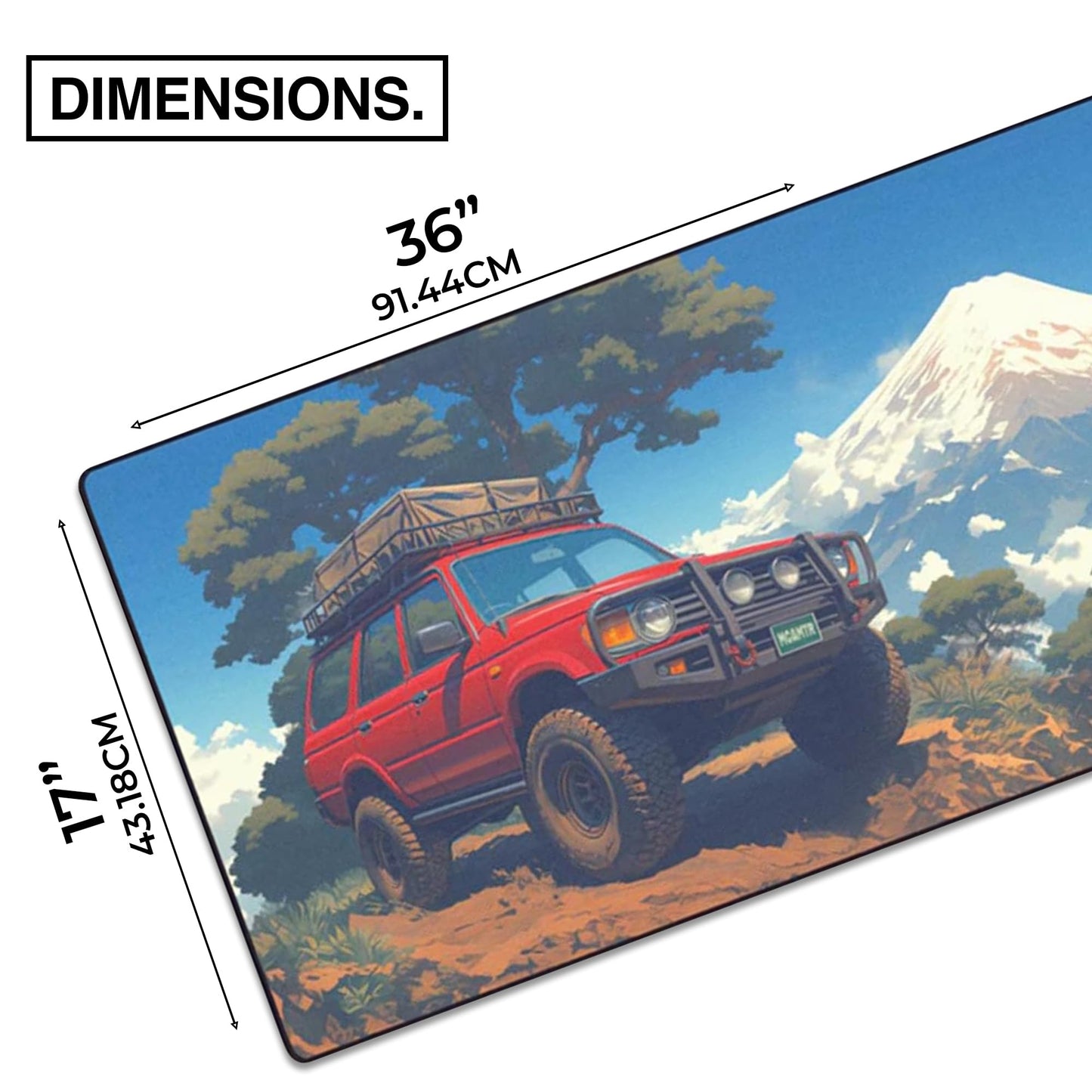 MPCO. Osakas-Overlander Large Gaming Desk Pad, 36" x 17" Duraglyde Desk Mat