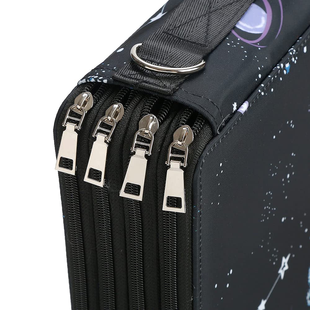 Lbxgap 384 Slots Pencil Case, 4-Layer Organizer with Shoulder Strap