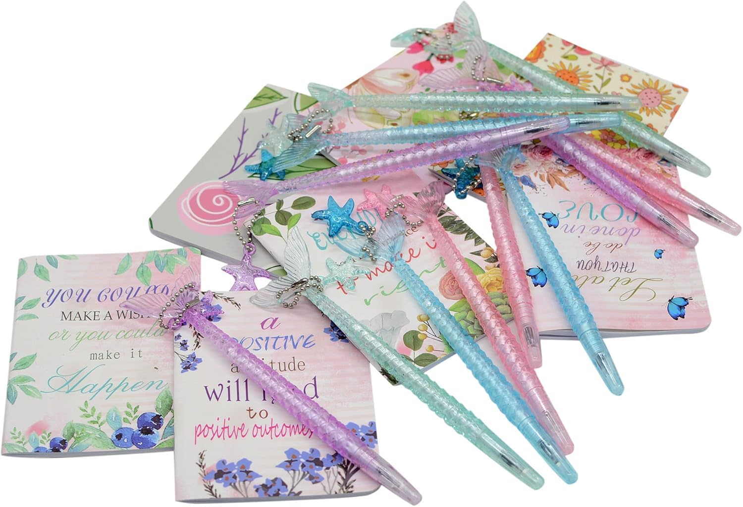 YYaaloa 48pcs Cute Mermaid Novelty Gel Ink Writing Pens 0.5 mm Black Ink Fun Kawaii Pens Bulk for