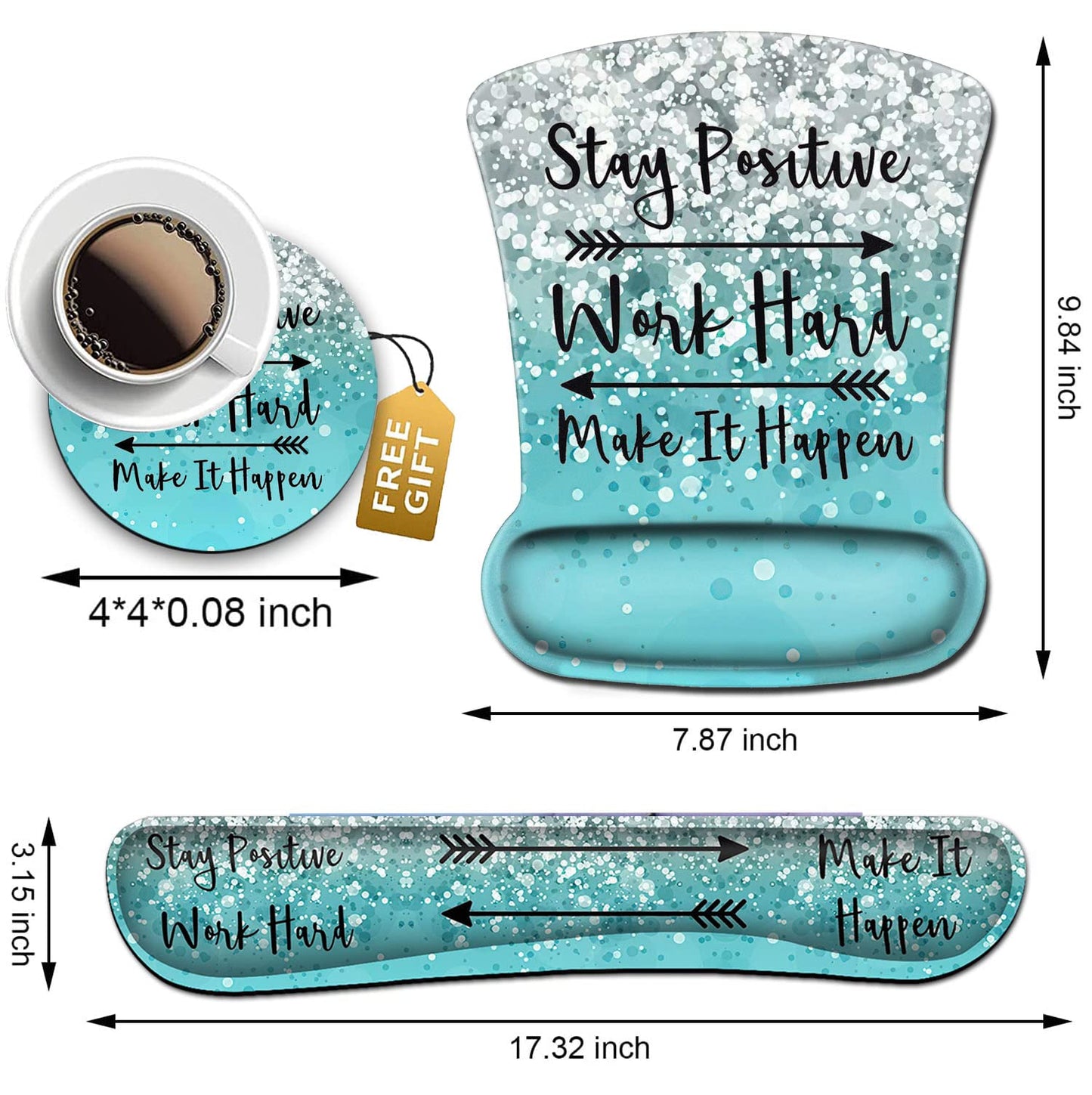 Mouse Pad with Wrist Support, Ergonomic Gel Mouse Pad Memory Foam Keyboard Wrist Rest, Suitable for