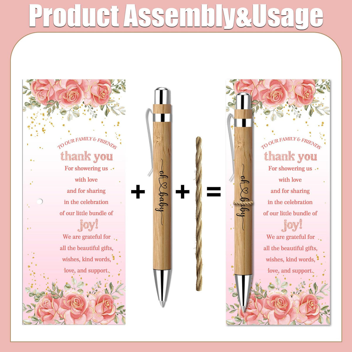 Toerifer 30 Pcs Floral Baby Shower Gifts, Gender Reveal Favors for 30 Guest, Baby Shower Sets