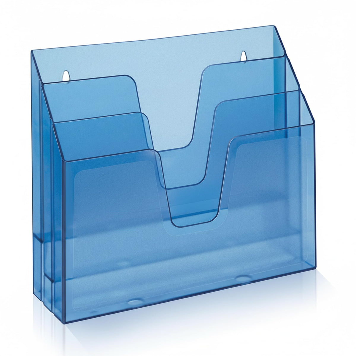 Acrimet Horizontal Triple File Folder Organizer Sorter, Letter, Clear Blue