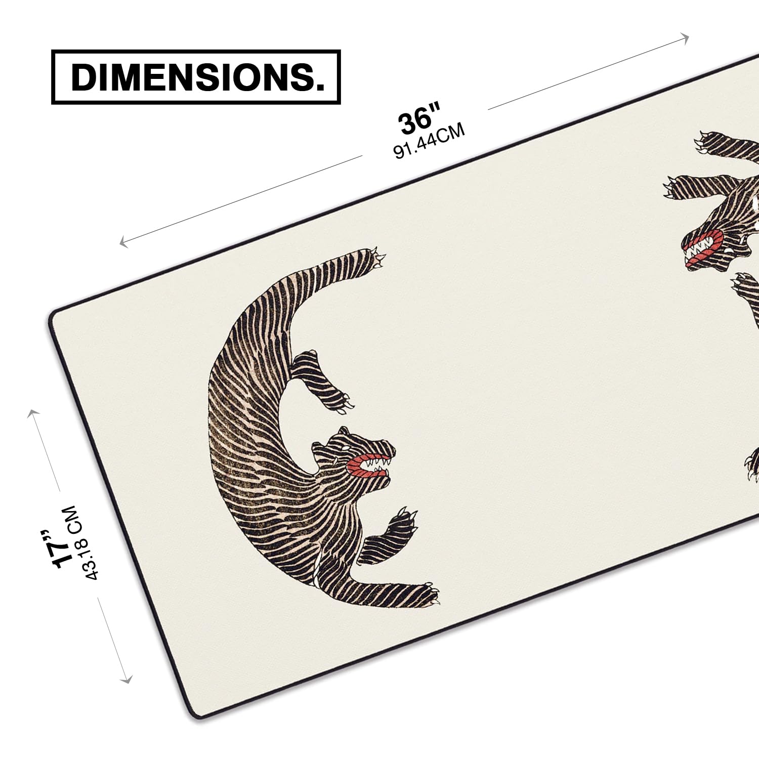 MPCO. Taguchi Gaming Desk Pad, 36" x 17" Duraglyde Fabric Non-Slip Desk Mat