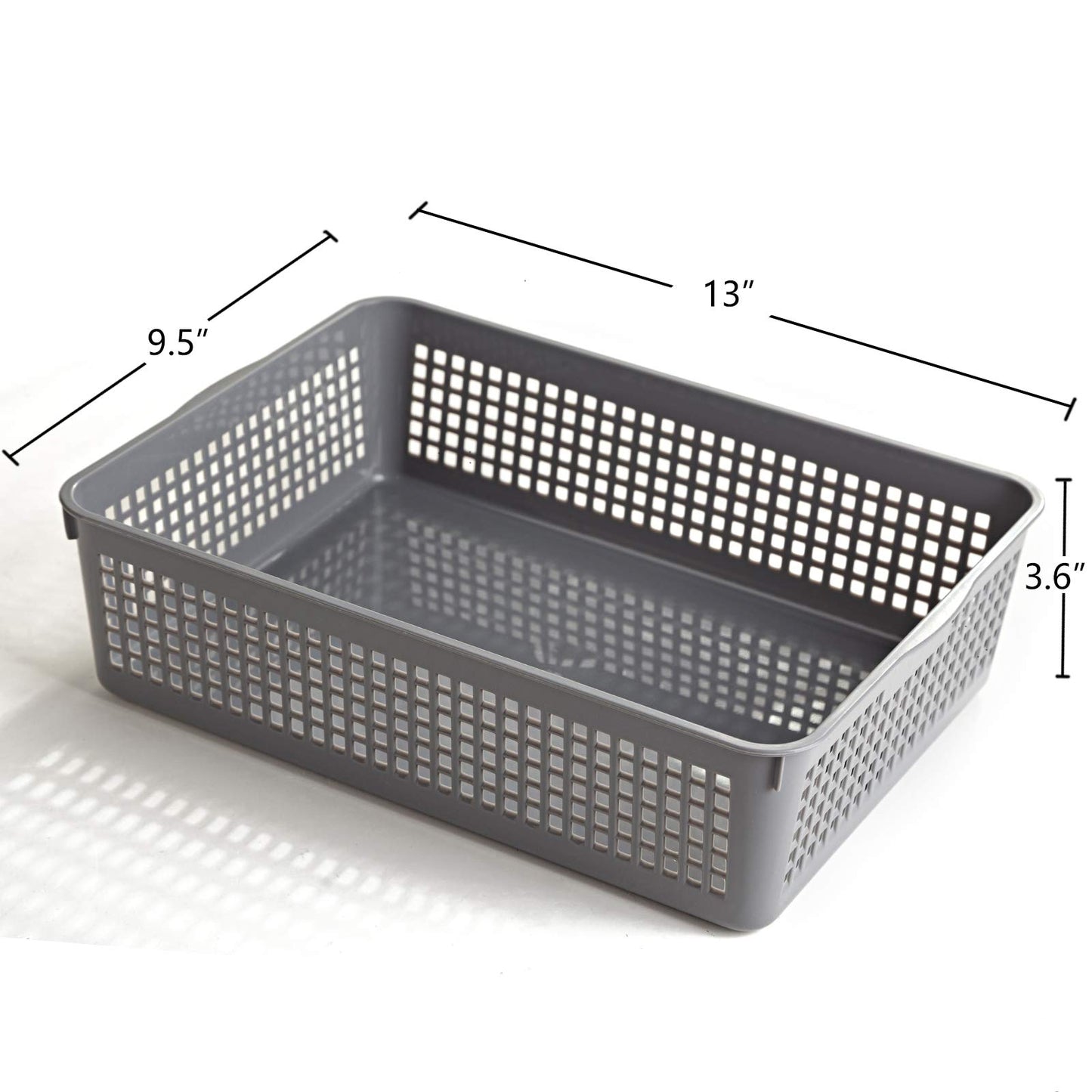 Aebeky A4 Size Plastic Paper Storage Trays,Desktop File Organizer Baskets,6-Packs (Grey)