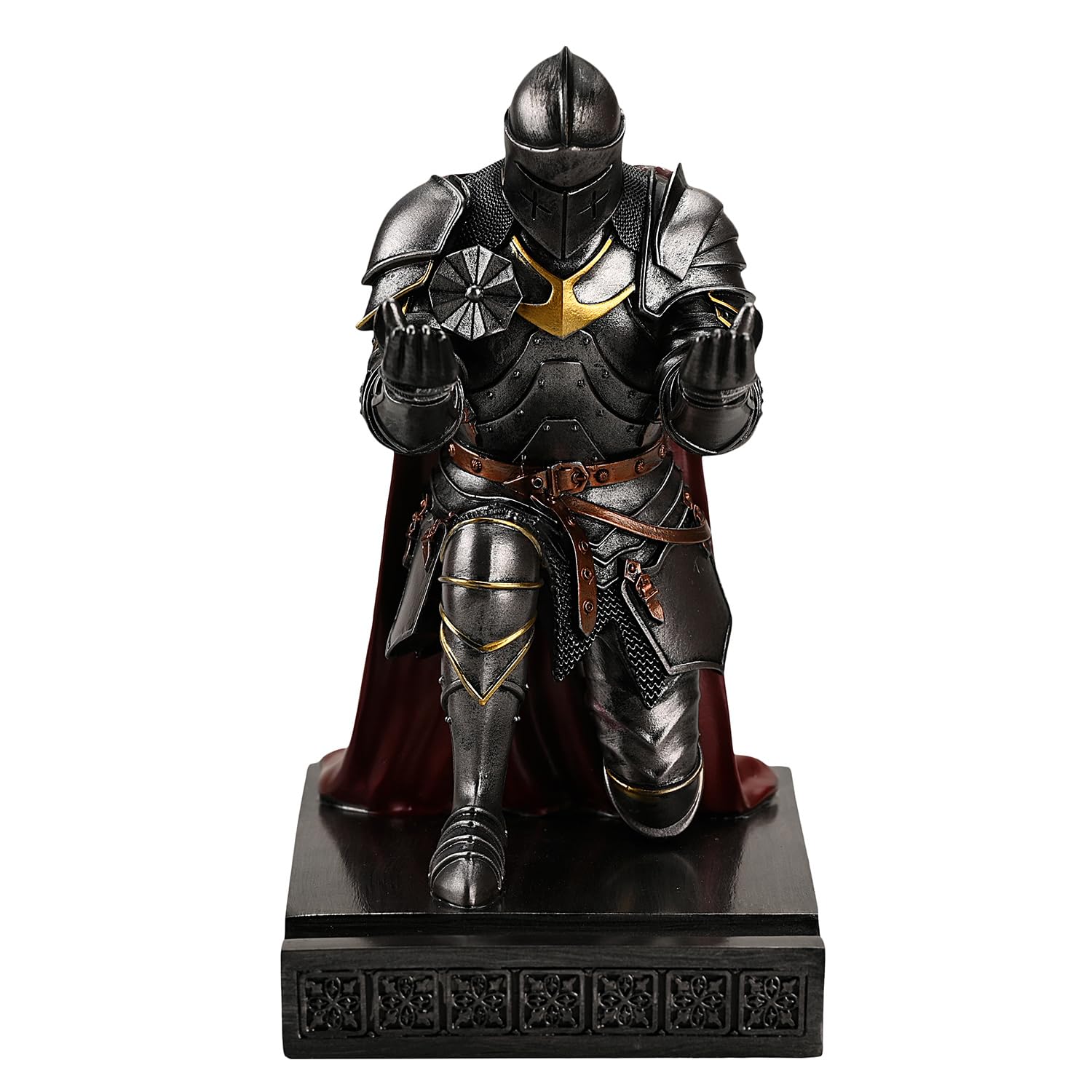 Medieval Armored Knight Pen Holder Figurine Paperweight Phone Stand Iron