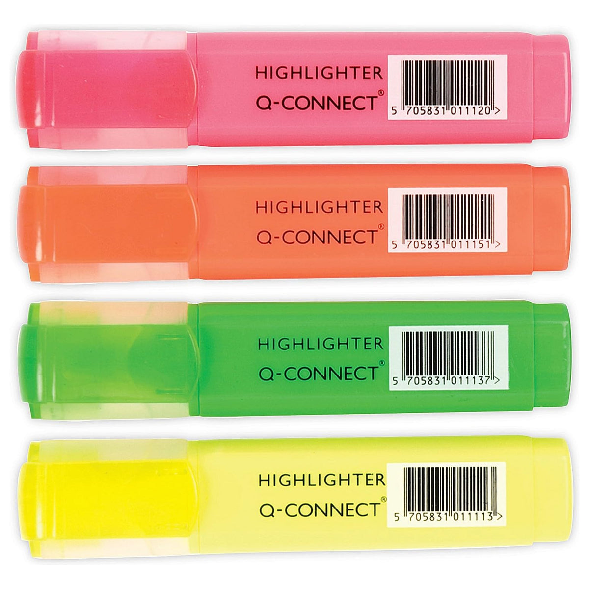 Q-CONNECT Highlighter Pens KF01116 - Assorted, Pack of 4
