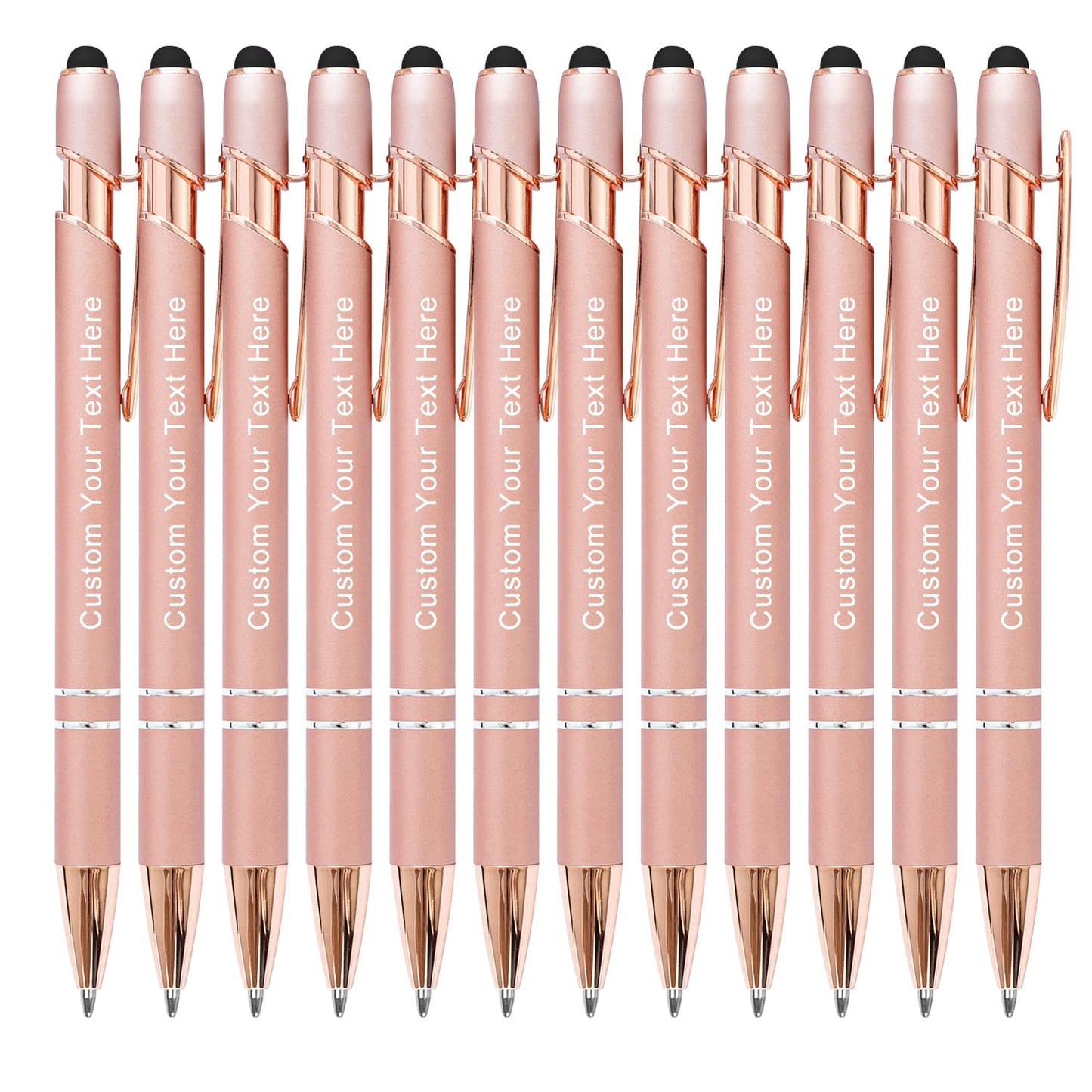 KOLOWKO Personalized 2-in-1 Ballpoint Pen & Stylus - Custom Text/Name/Message - Bulk Order Up to