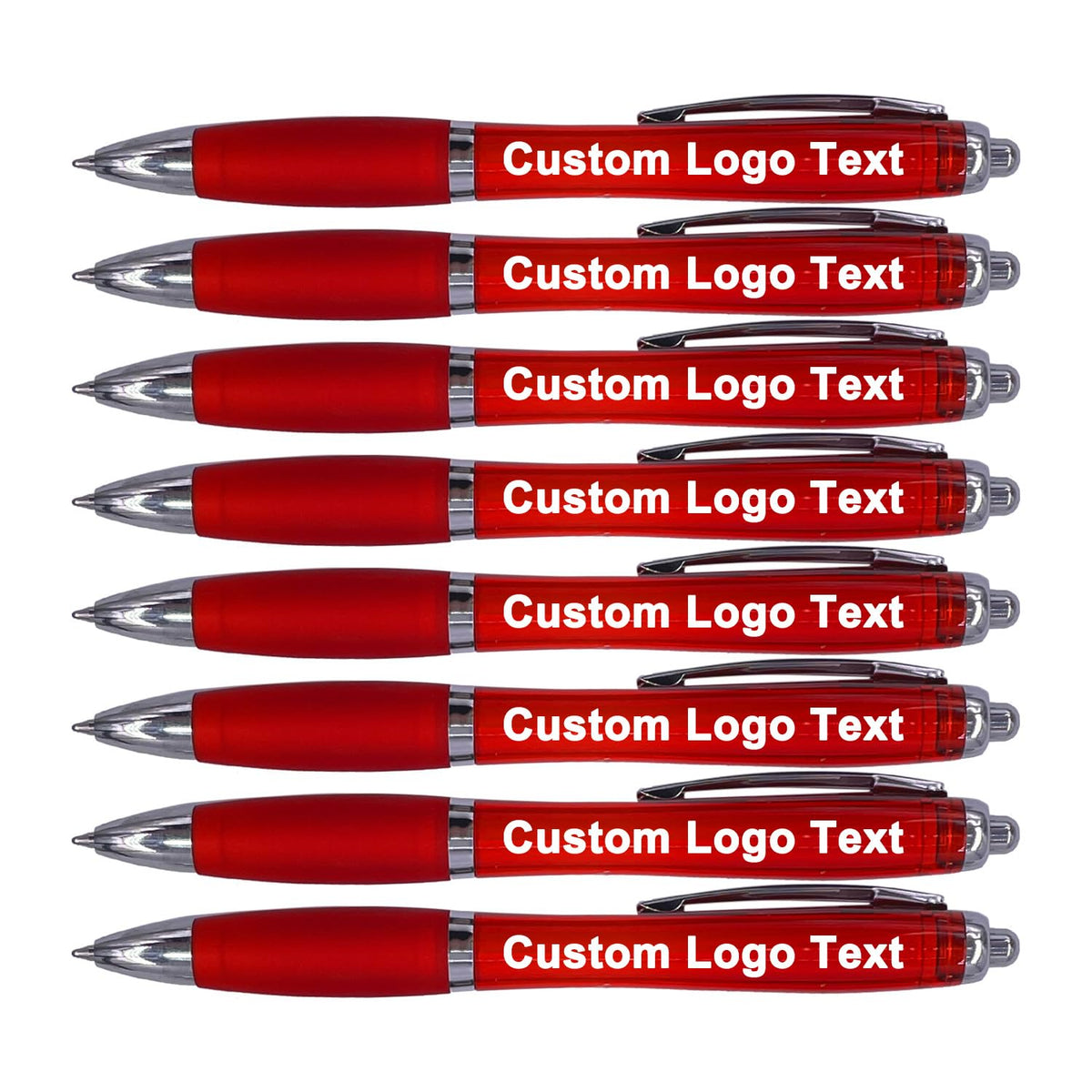 HEYZARDA Personalized Ballpoint Pens with Name for Events, Red, 50 Pcs