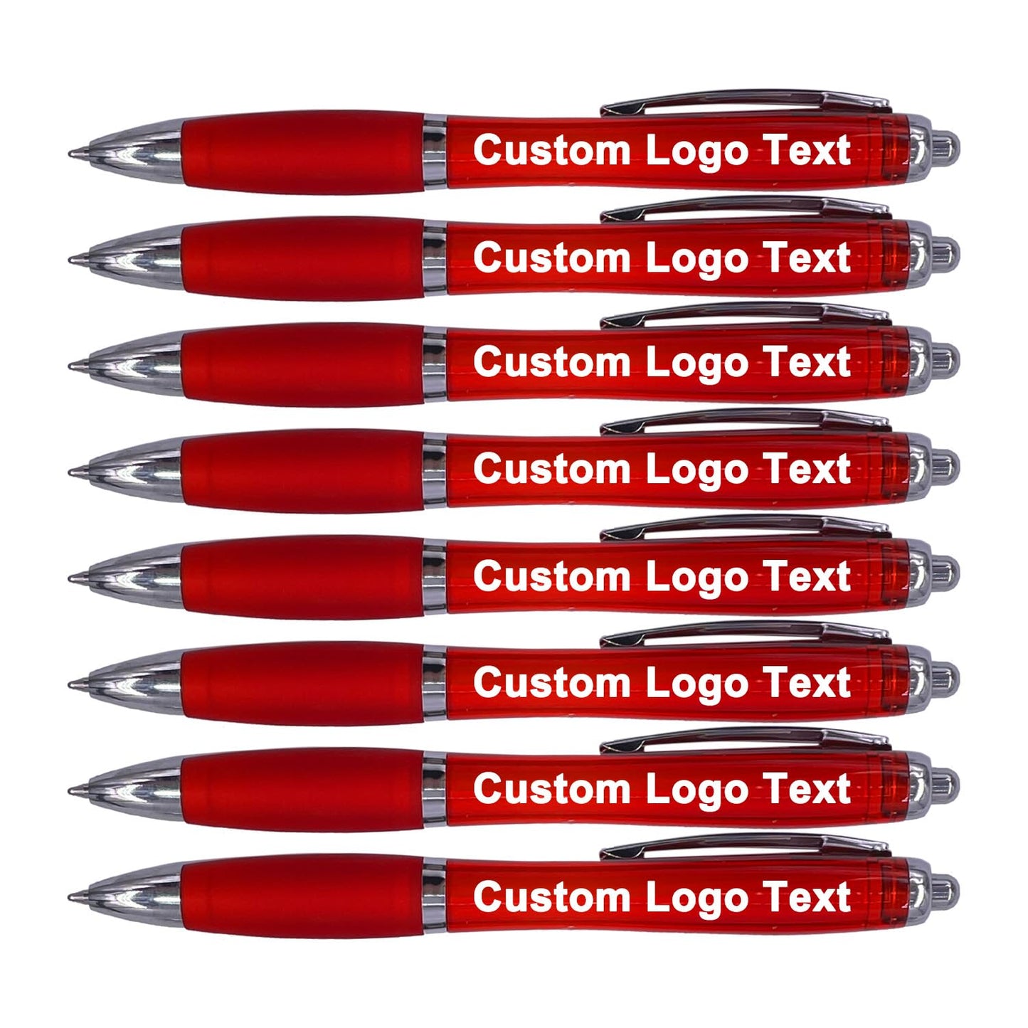 HEYZARDA Personalized Ballpoint Pens with Name for Events, Red, 100 Pcs