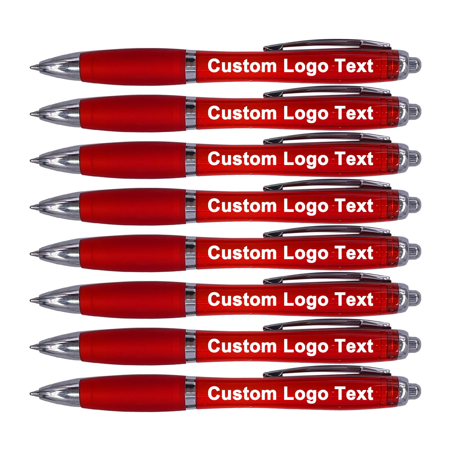 HEYZARDA Personalized Ballpoint Pens with Name for Events, Red, 100 Pcs