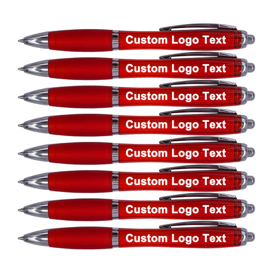 HEYZARDA Personalized Ballpoint Pens with Name for Events, Red, 100 Pcs
