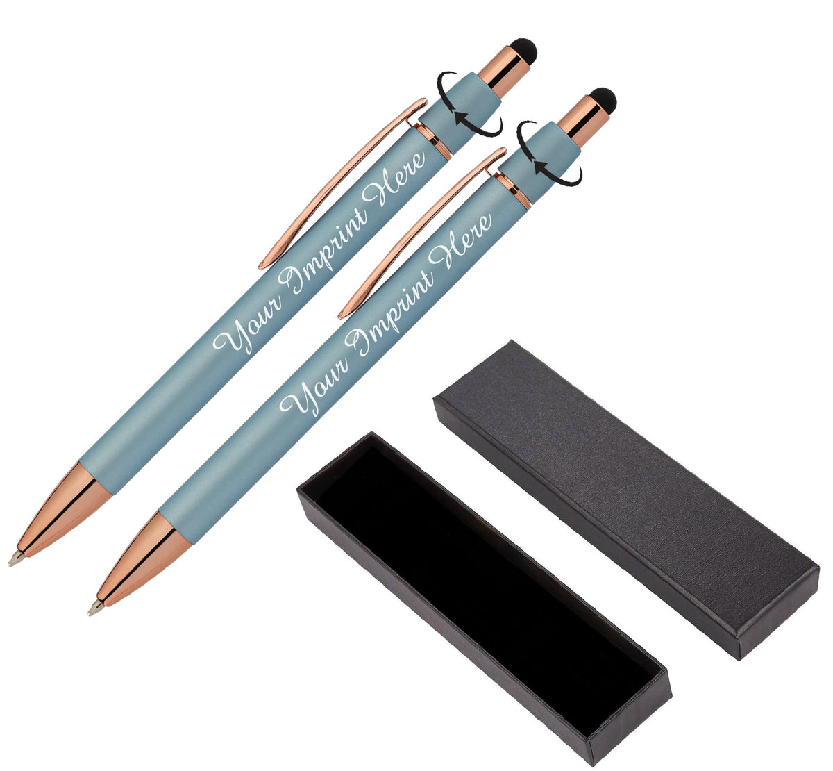 ExpressDesigns Personalized Fidget Pen for Adults - 2 Pack Stress Relief Custom Pens with Gift Box