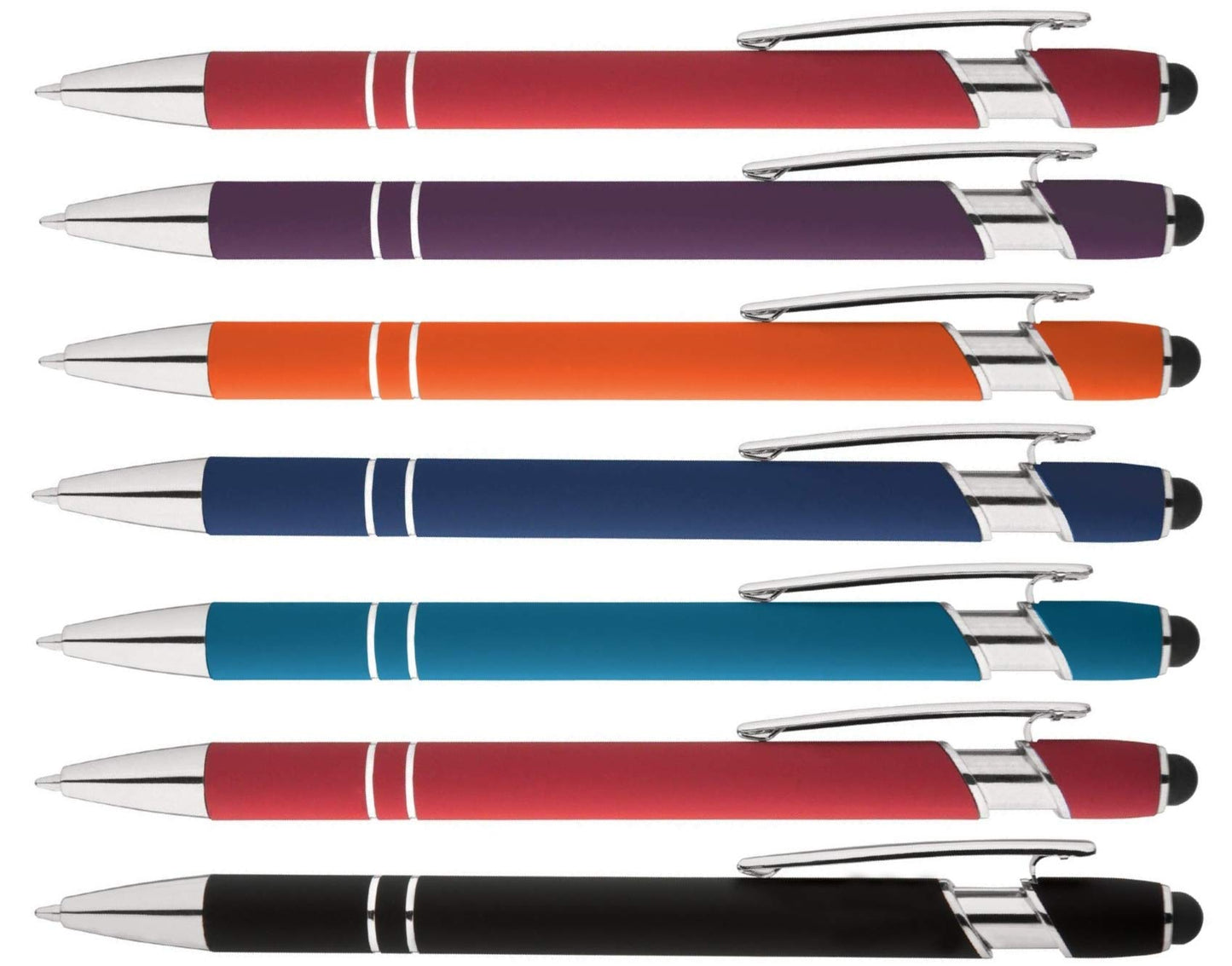 Express Pencils Rainbow Rubberized Soft Touch Ballpoint Pen with Stylus Tip a stylish, premium