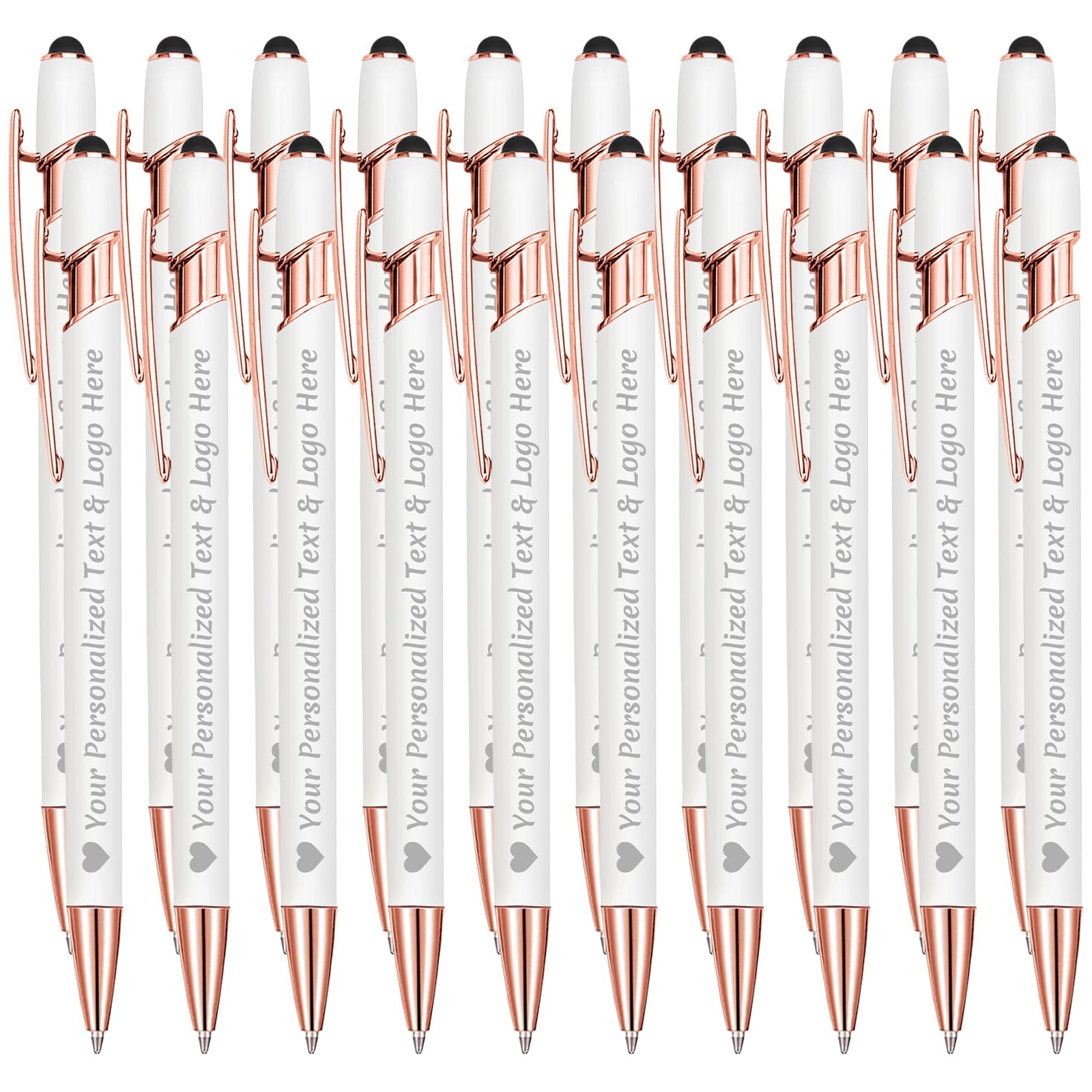 STREADVE Personalized Custom Pens 20 Engraved Writing Pen with Name Logo, Customized Promotional