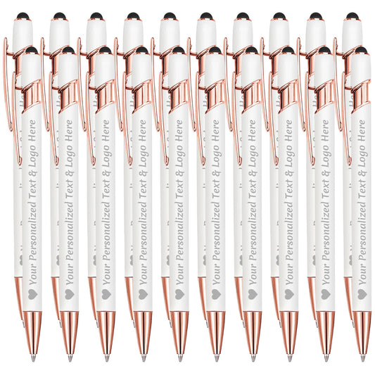 STREADVE Personalized Custom Pens 20 Engraved Writing Pen with Name Logo, Customized Promotional