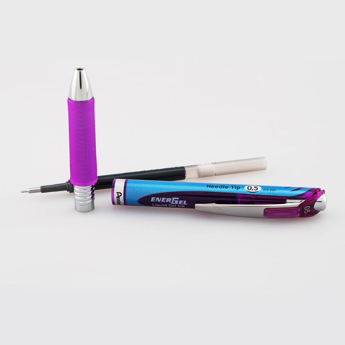 Pentel EnerGel Deluxe RTX Retractable Liquid Gel Pen, Fine Line, Needle Tip, Violet Ink, Box of 12