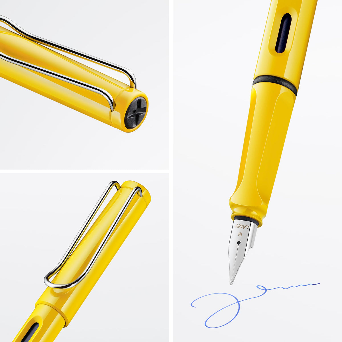 LAMY safari yellow - Fountain Pen with ergonomic grip & polished steel nib in size F - ideal for
