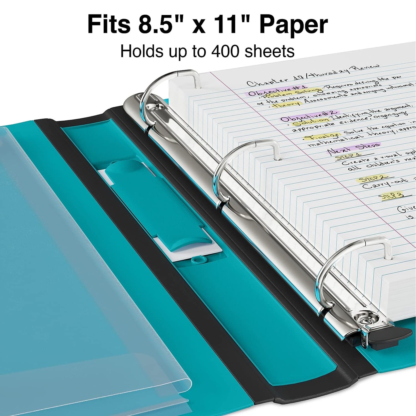 Staples Better Binder, 1.5 Inch D-Ring, Light Blue, 400 Sht, 3-Pack