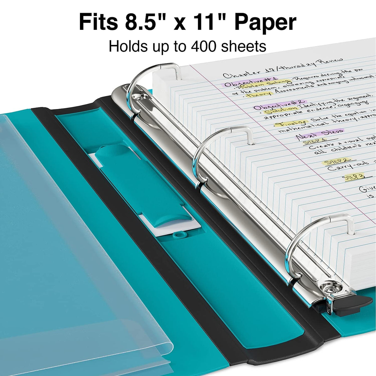 Staples Better Binder, 1.5 Inch D-Ring, Light Blue, 400 Sht, 3-Pack