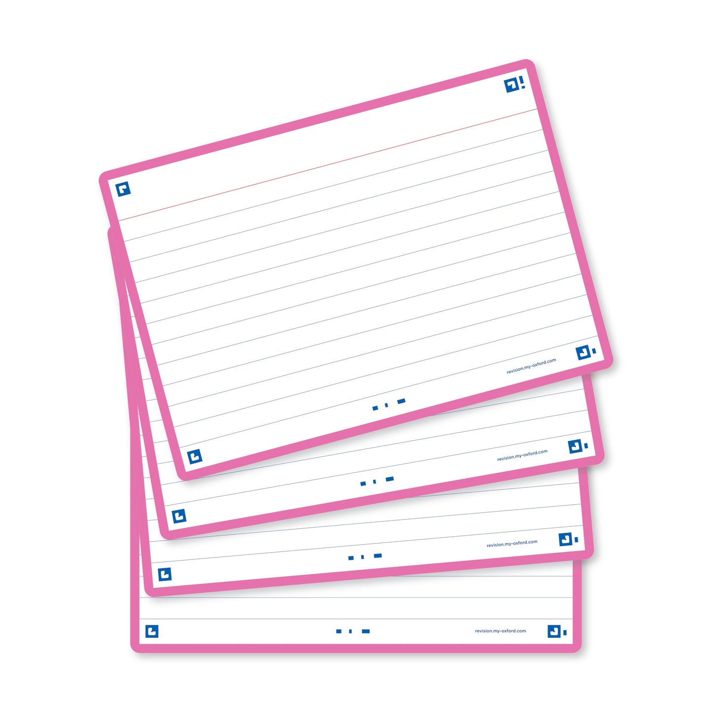Flash Cards, Ruled with Fuchsia Frame, A6, Pack of 80