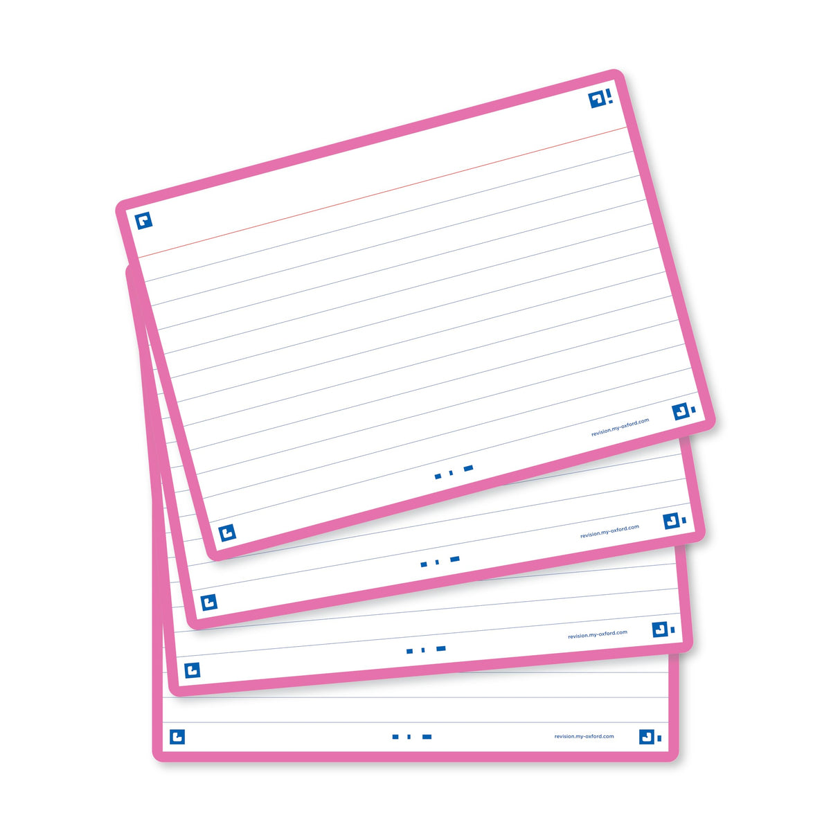 Flash Cards, Ruled with Fuchsia Frame, A6, Pack of 80