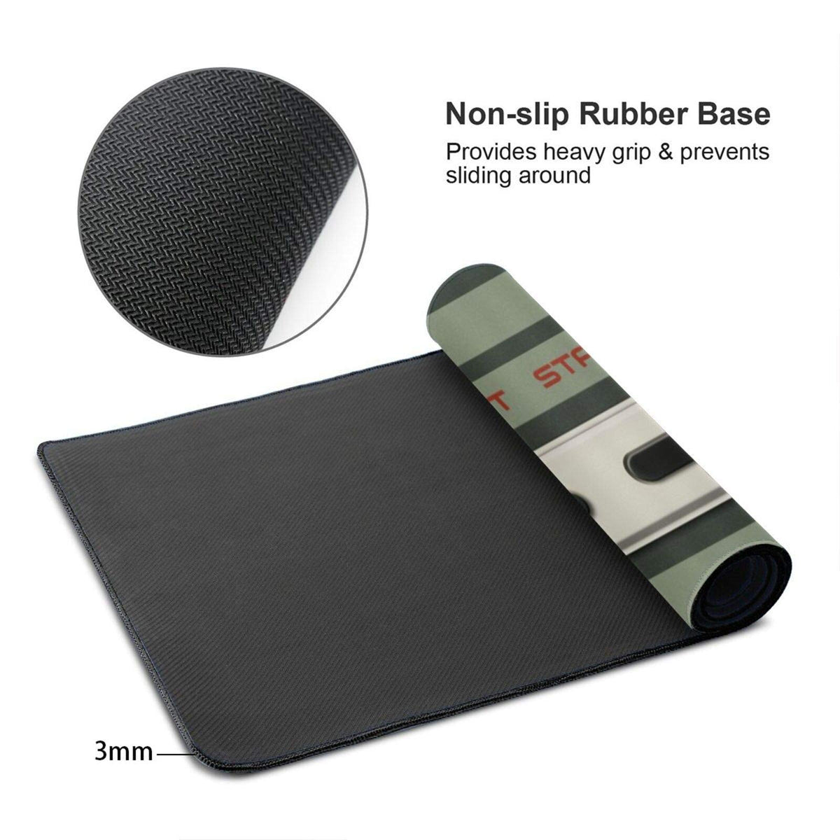 Game Console Buttons Extended Gaming Mouse Pad, Thick Large Computer Keyboard Mouse Mat, Non-Slip