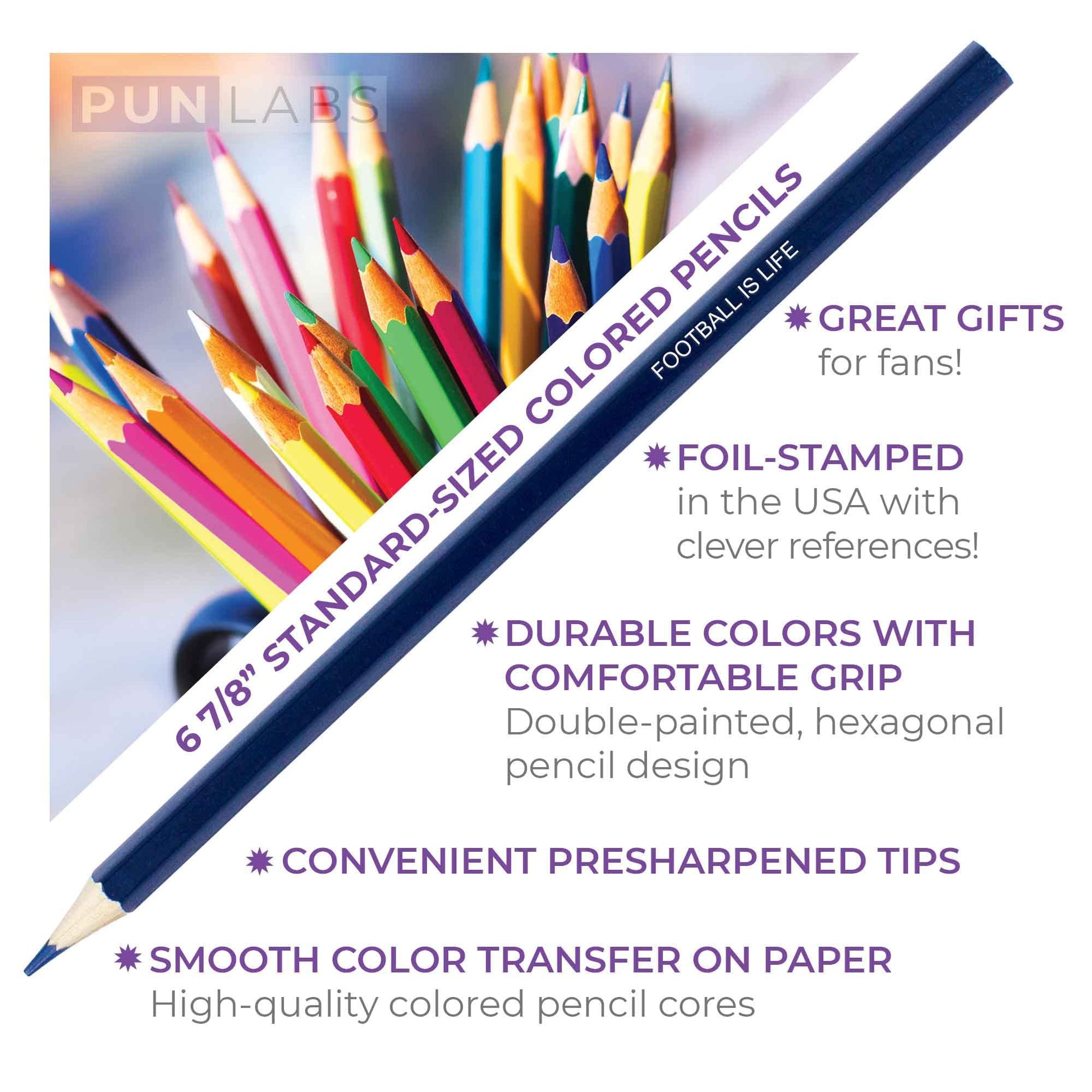 Pun Labs Ted Lasso Colors Colored Pencils - 12 Ted Lasso-Inspired Parody Pencil Set with Clever