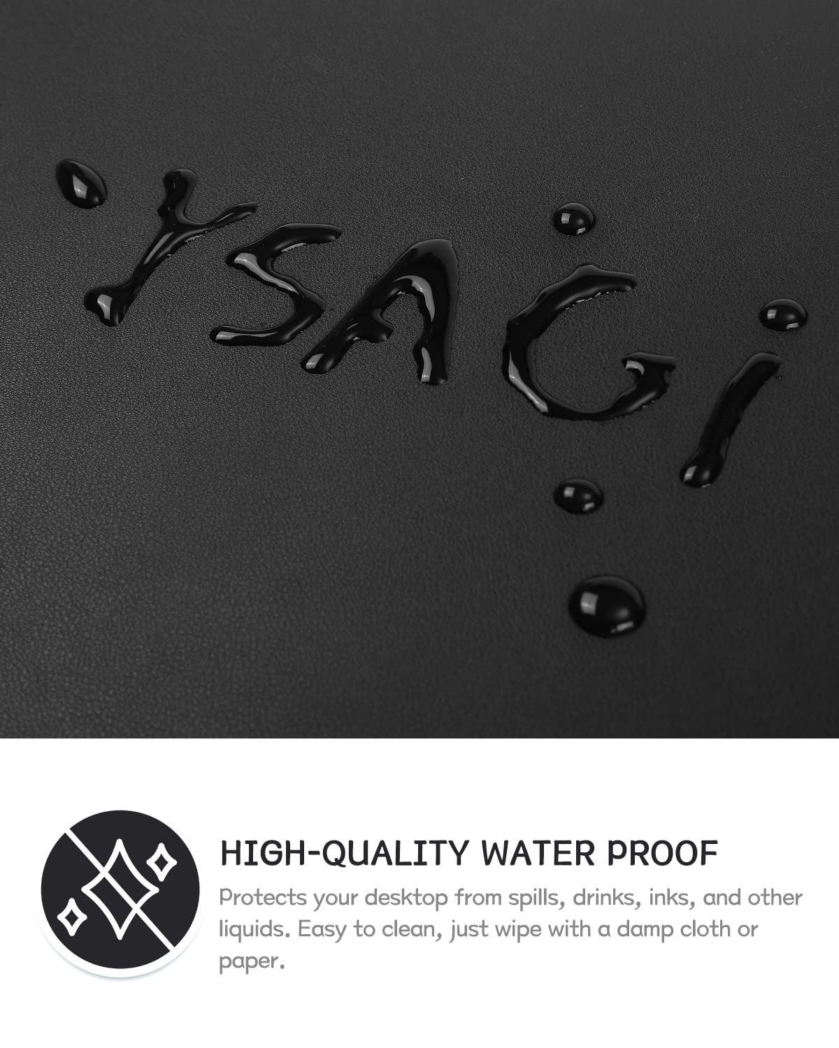 YSAGi Non-Slip Leather Desk Pad XL Size, Waterproof Laptop Computer Desk Keyboard Mat, Table