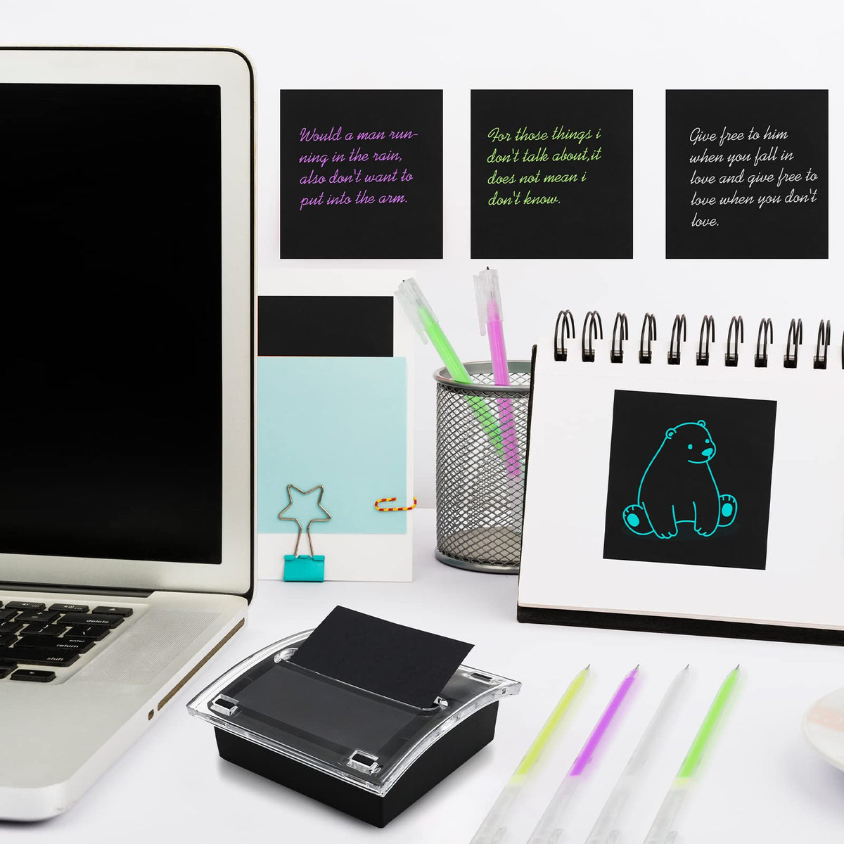 Pop Up Sticky Note Dispenser Sticky Note Holder Pop Up Note Dispenser Transparent Top for 3 x 3