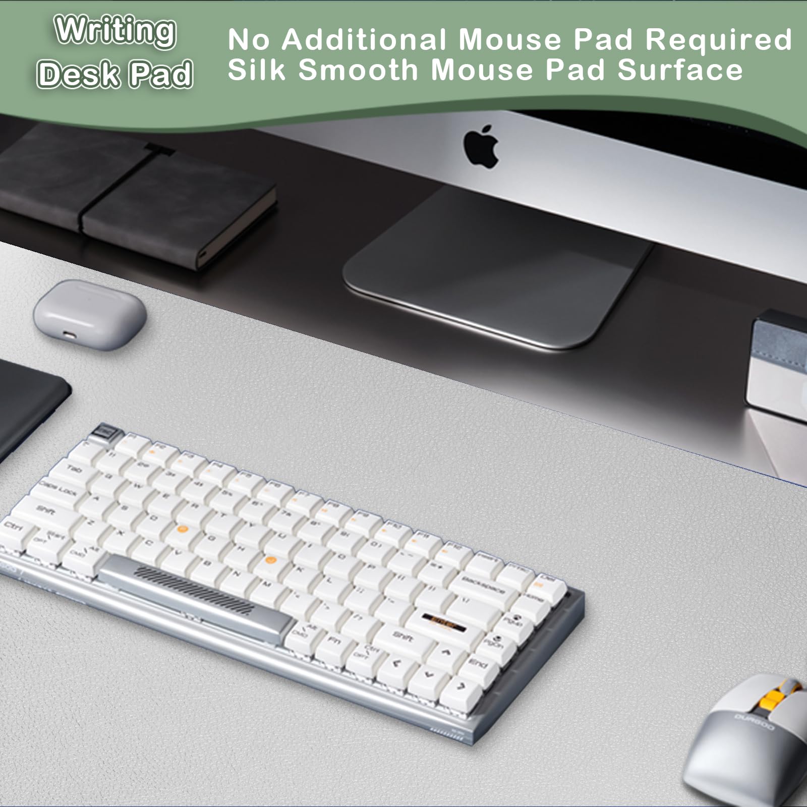 Boutilon Leather Desk Pad Protector,Non-Slip Mouse Pad,Laptop Desk Pad,Office Mouse Mat,Waterproof