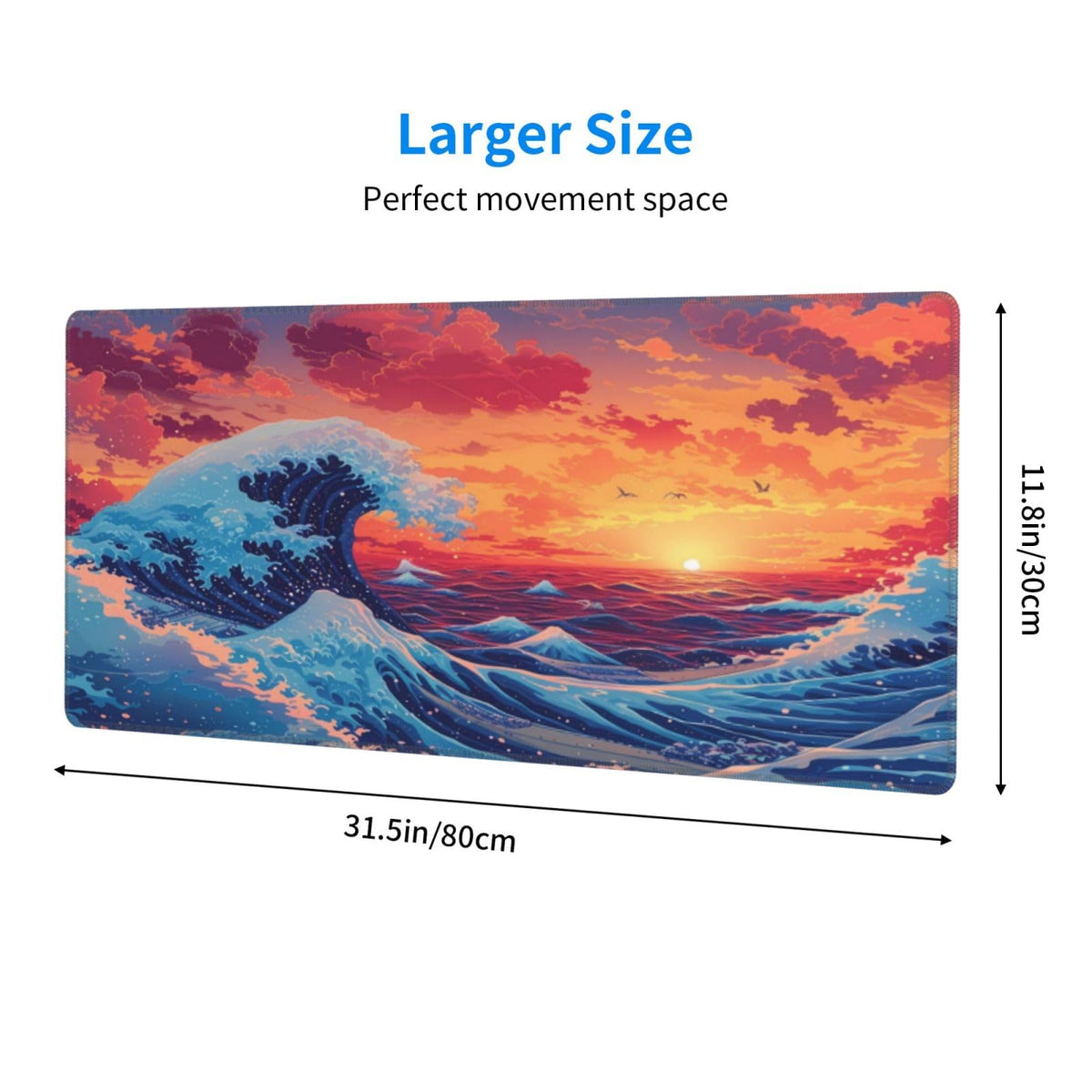 Gaming Mouse Pad Desk Pad,Extended Big Mouse Pad,31.5x11.8 Inch Long Computer Keyboard Mouse Mat