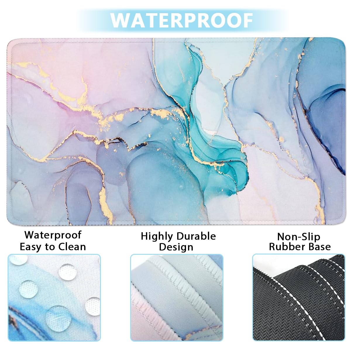 Keyboard Wrist Rest Large Mouse Pad Wrist Support for Computer, 4 in 1 Memory Foam Keyboard Pad