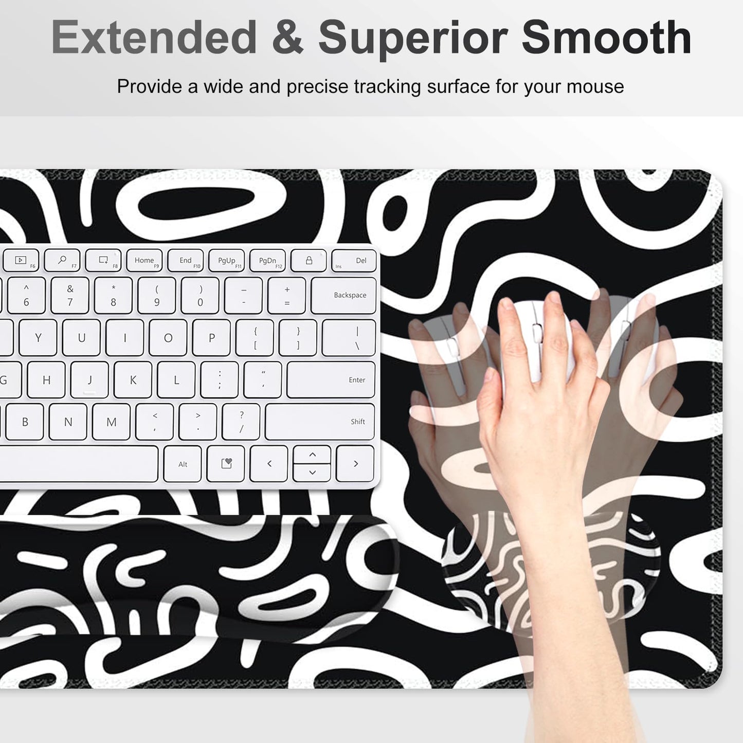 NXZGO Large Gaming Mouse Pad Set, 4 in 1 Extended Keyboard Desk Mat with Wrist Rest, Computer Game