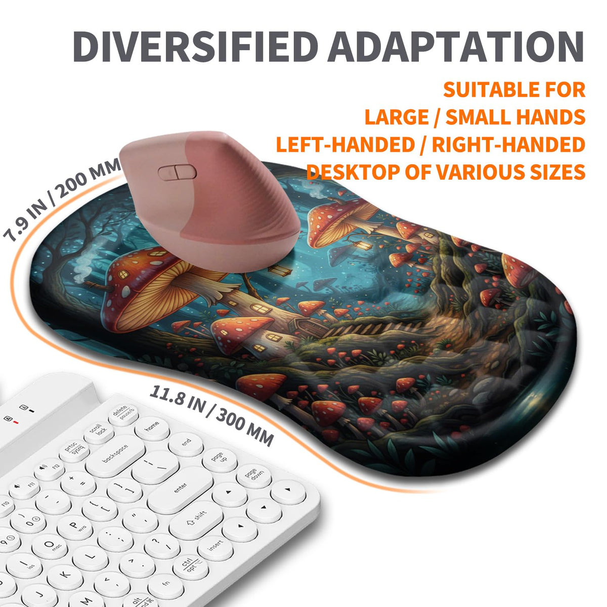 Armanza Ergonomic Joint Wrist Support Mouse Pad with Memory Foam Cushion Massage Bump, Carpal