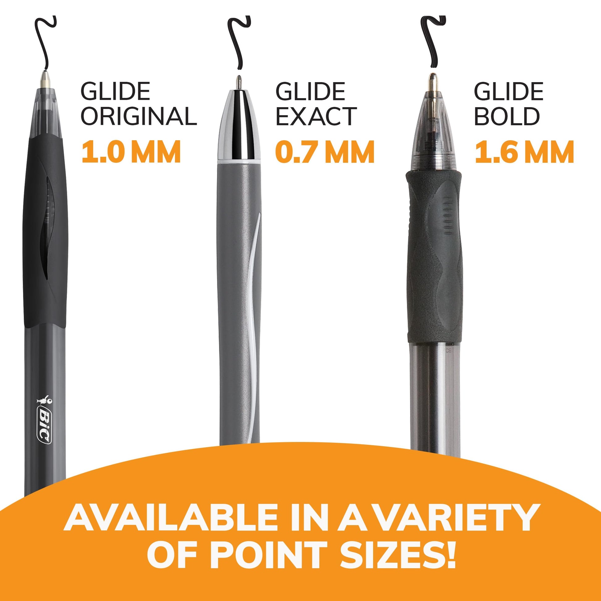 BIC Glide Exact Black Ballpoint Pens, Fine Point, 0.7mm, 12-Count
