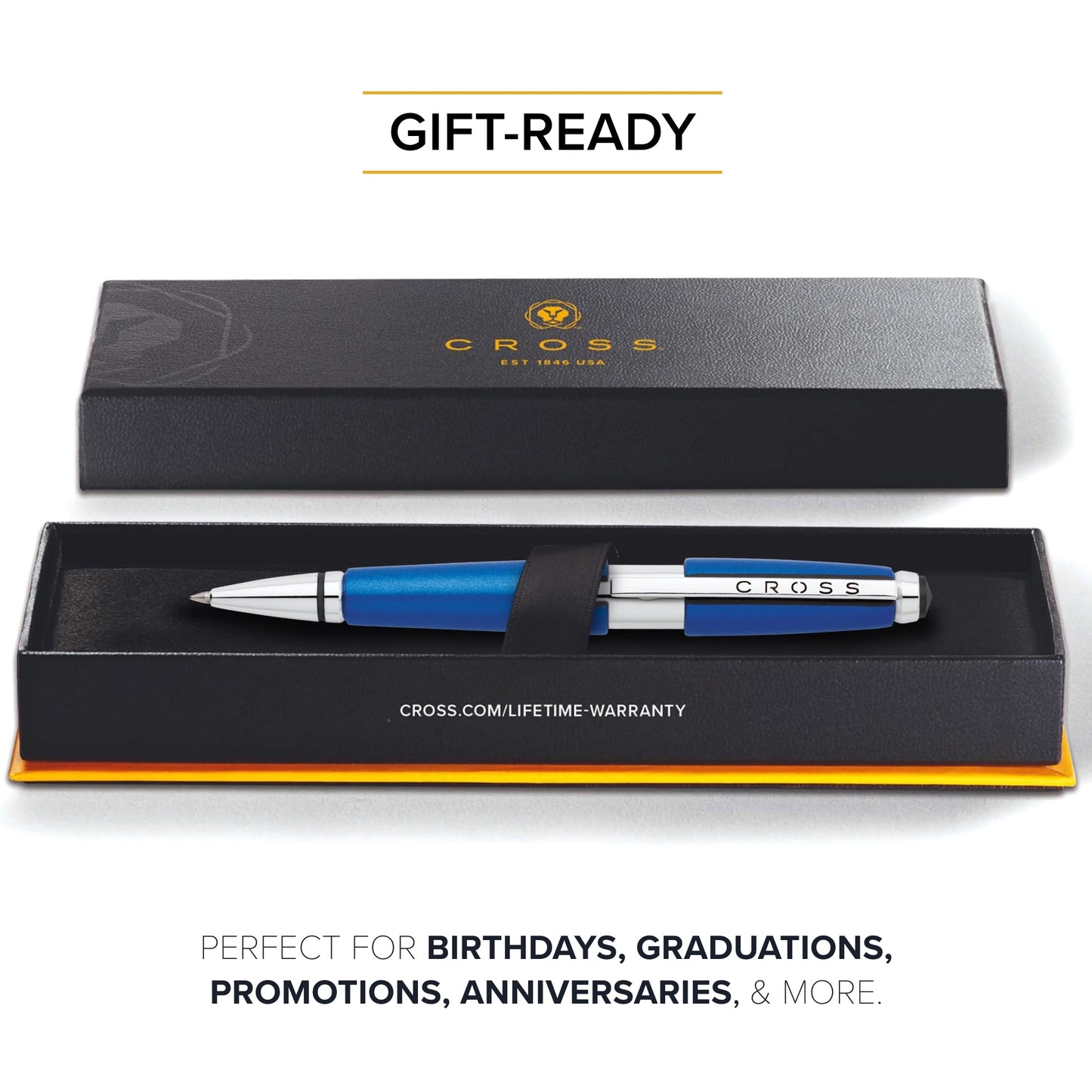 Cross Edge Nitro Blue Gel Rollerball Pen, Medium Point, Black Ink