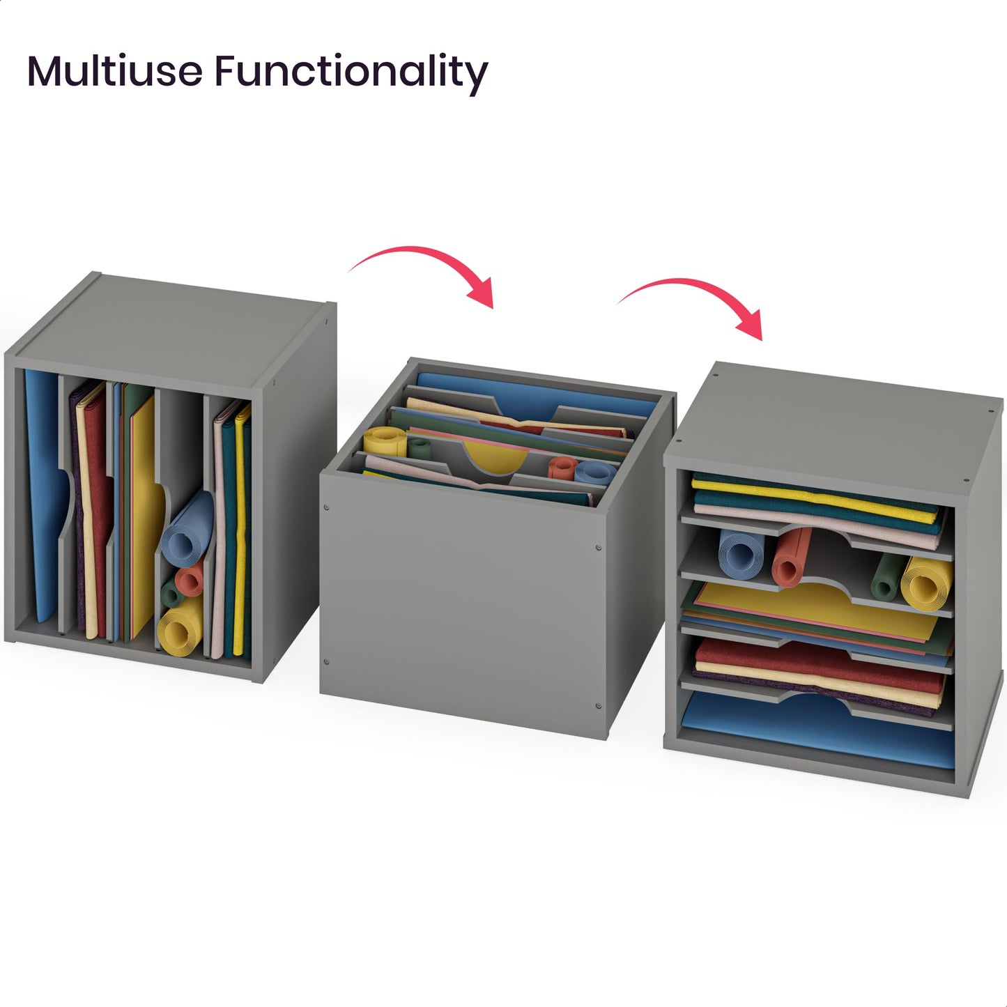 Ballucci 5-Tier File Organizer for Desk, Wooden Mail Sorter, Office Desk Organization, Paper