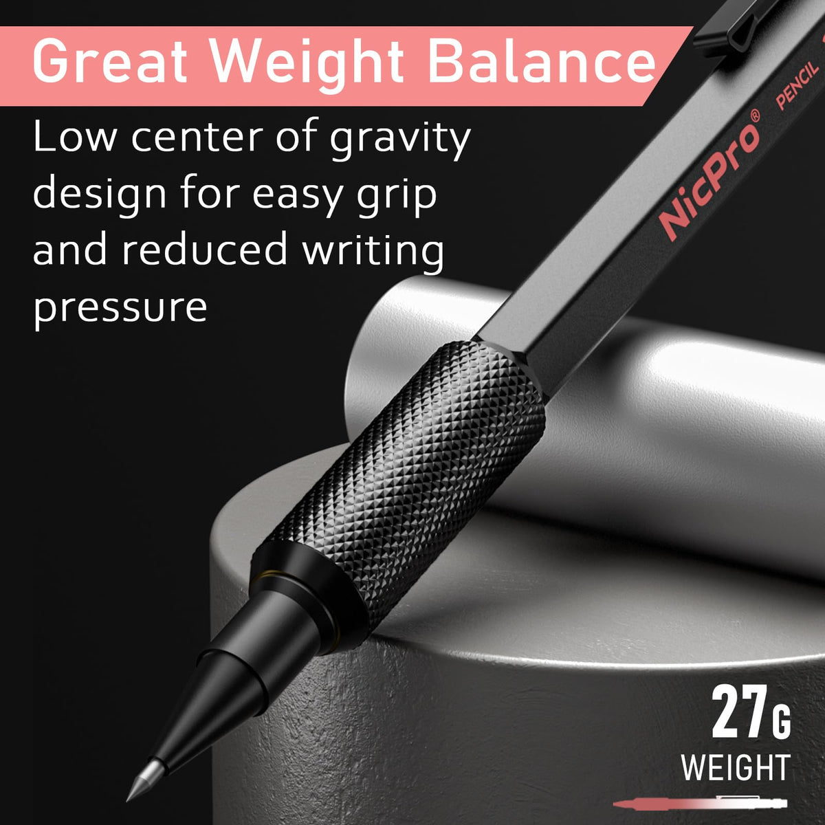 Nicpro 6 PCS Metal Mechanical Pencil Set, Art Drawing Pencil 0.5-2.0MM